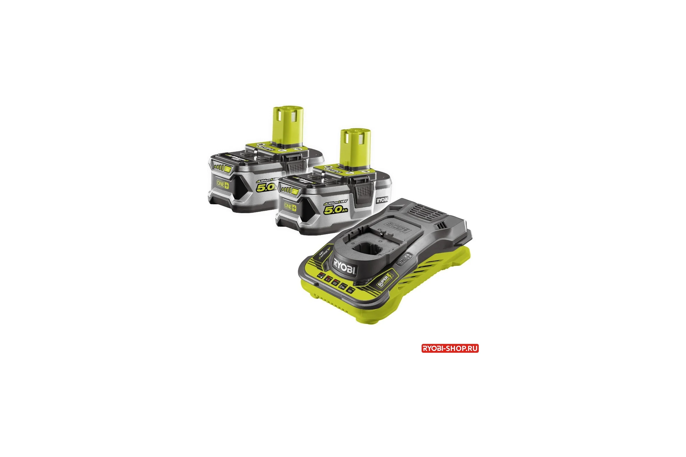 Набор Ryobi ONE+ ONE+: 2 аккумулятора 5.0Ач и зарядное устройство RC18150 RC18150-250 5133004422