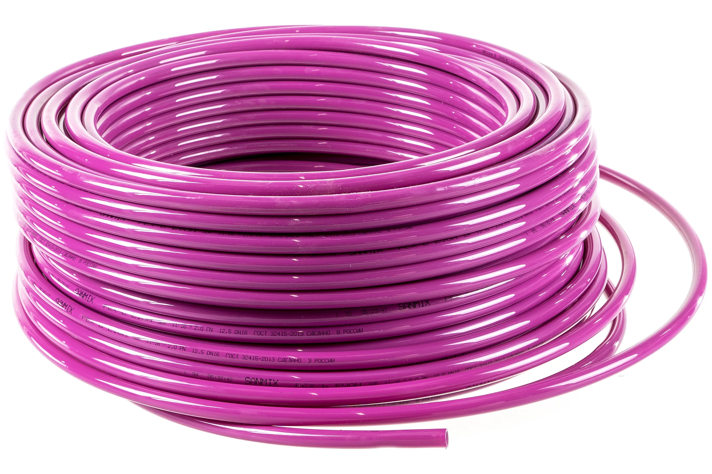 Труба для тёплого пола SANMIX PEX-EVOH 16х2.0 мм, 100 м бухта, из сшитого полиэтилена