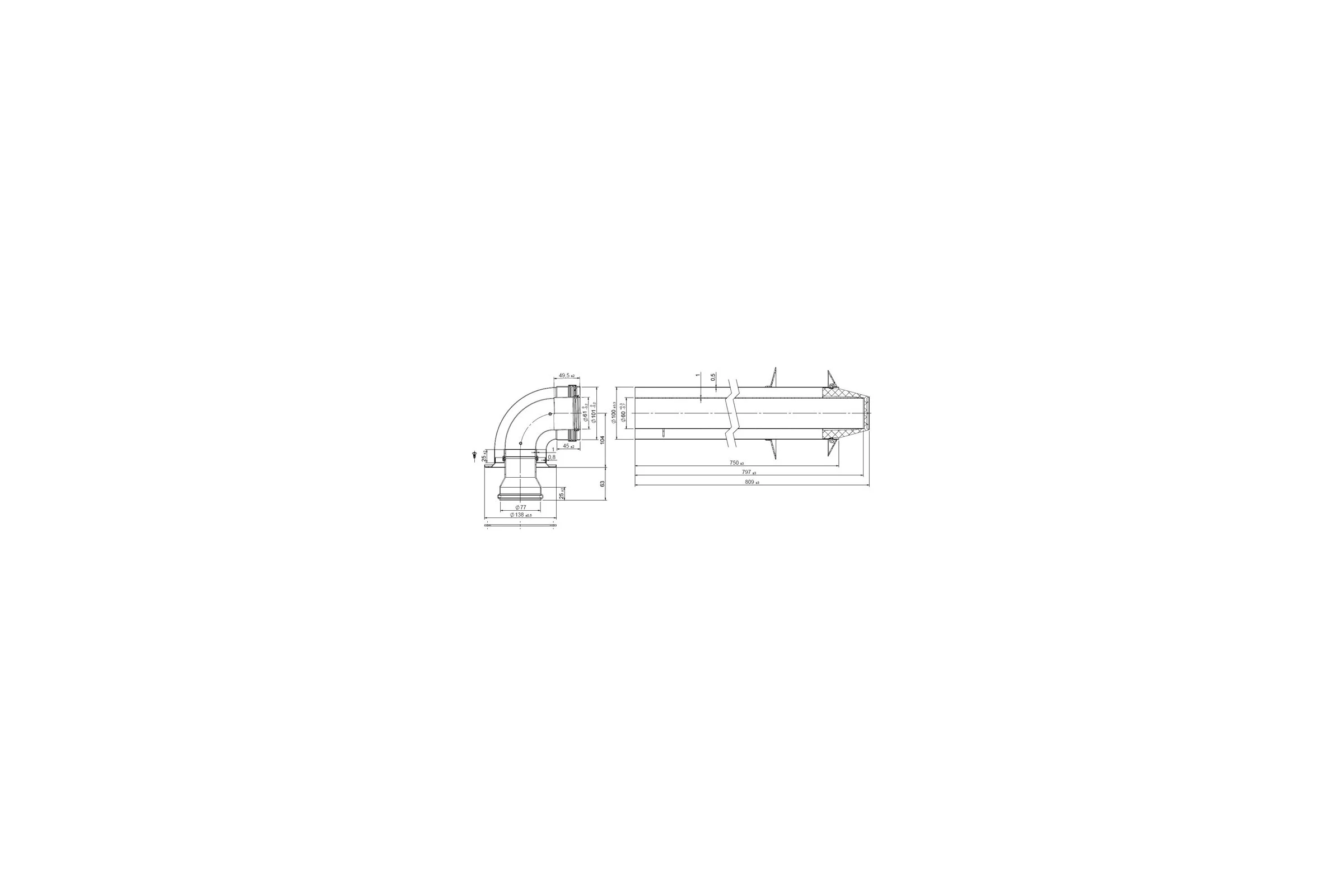 Коаксиальный комплект Royal Thermo 60/100L N НС-1039608