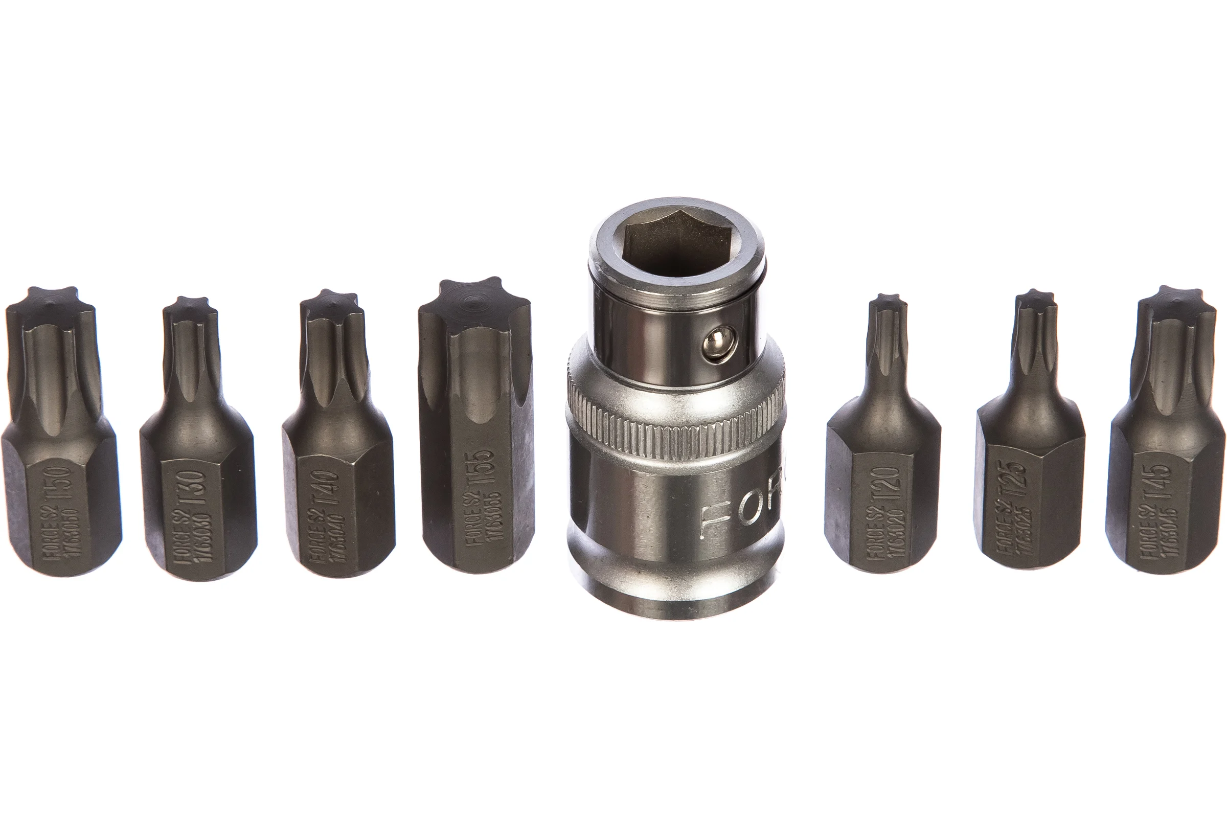 Набор бит Torx 30 мм с держателем (T20; T25; T30; T40; T45; T50; T55) FORCE 4081