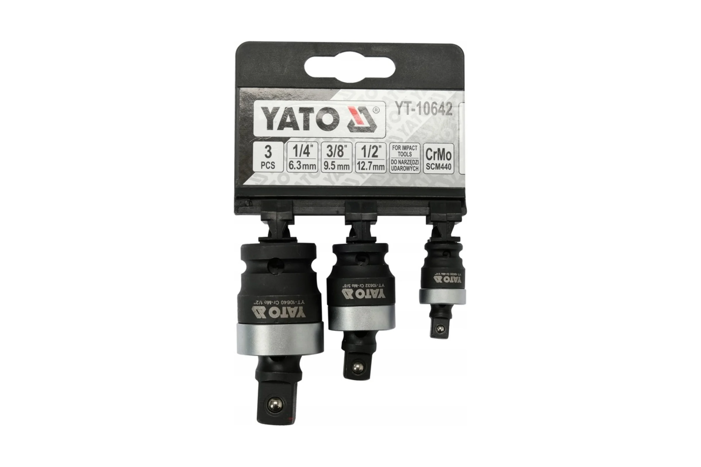 Набор карданов ударных 1/4", 3/8", 1/2" YATO YT-10642
