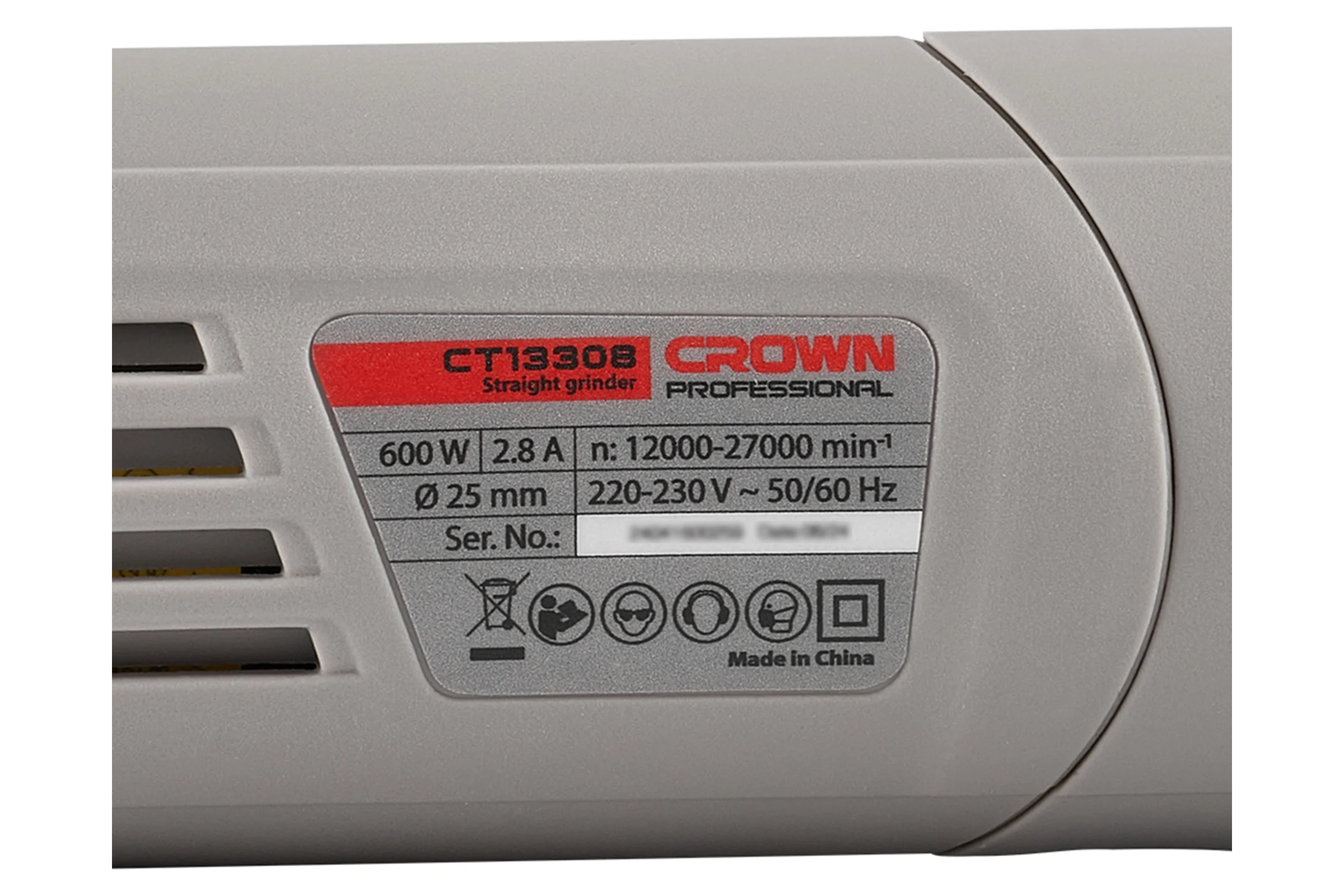 Прямая шлифмашина CROWN CT13308
