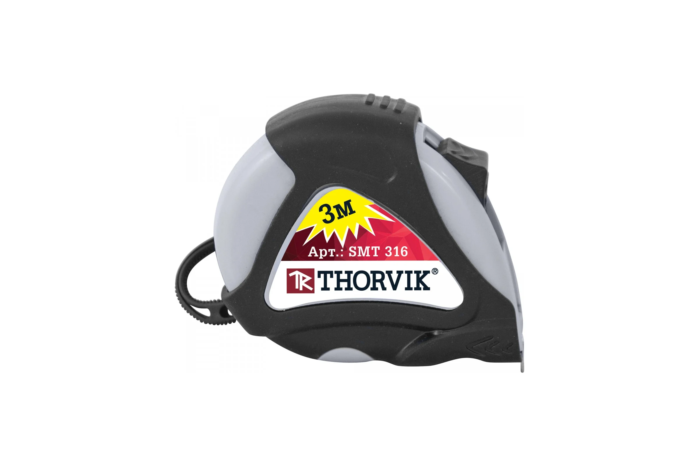 Рулетка в обрезиненном корпусе THORVIK SMT316 52388