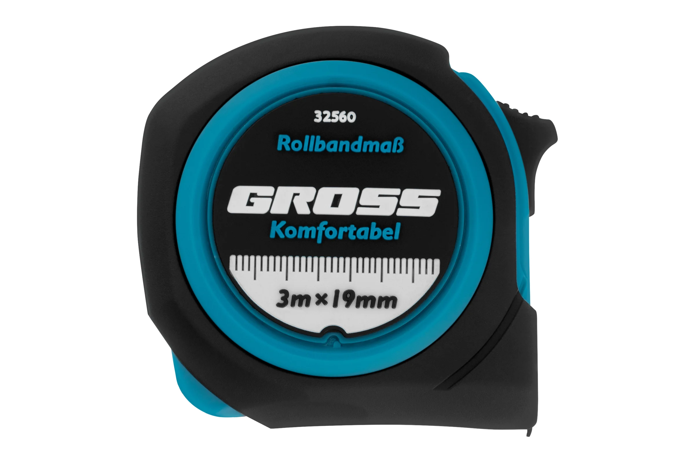 Рулетка Komfortabel, 3 м х 19 мм обрезиненный корпус GROSS 32560