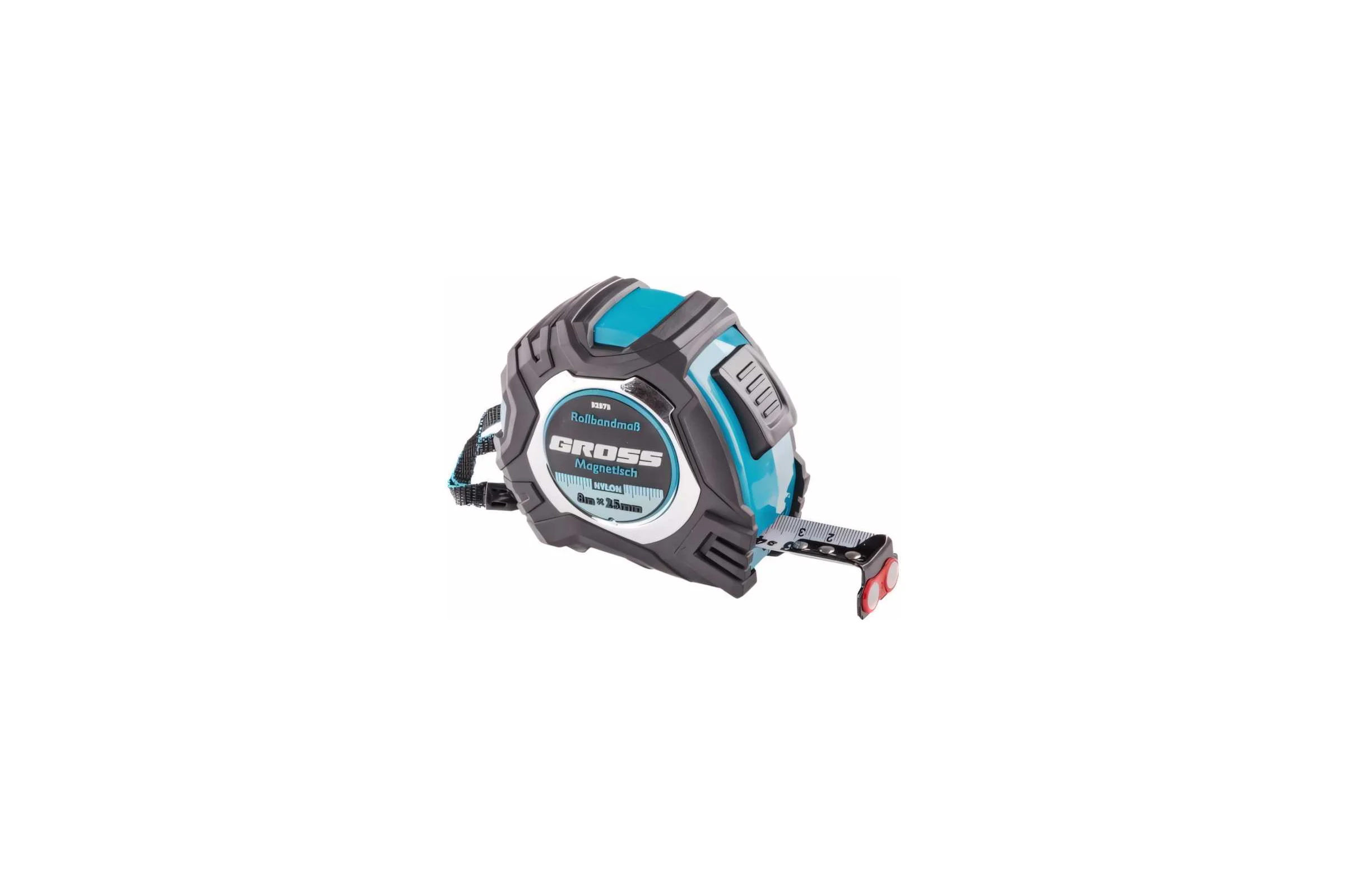 Рулетка Magnetisch, 8 м х 25 мм обрезиненный корпус GROSS 32573