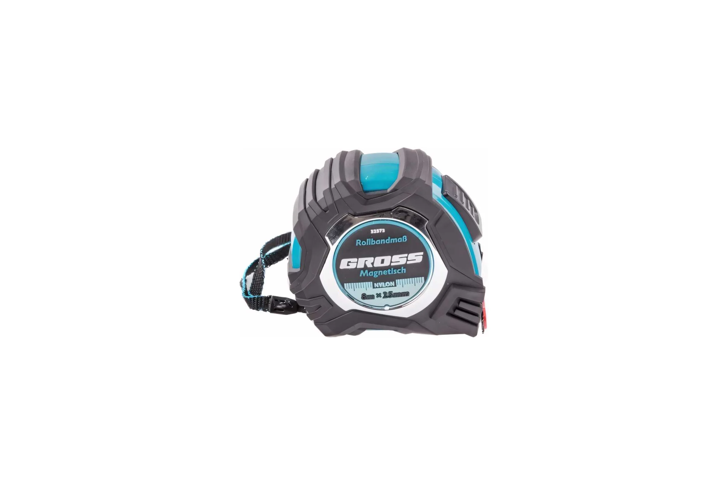 Рулетка Magnetisch, 8 м х 25 мм обрезиненный корпус GROSS 32573