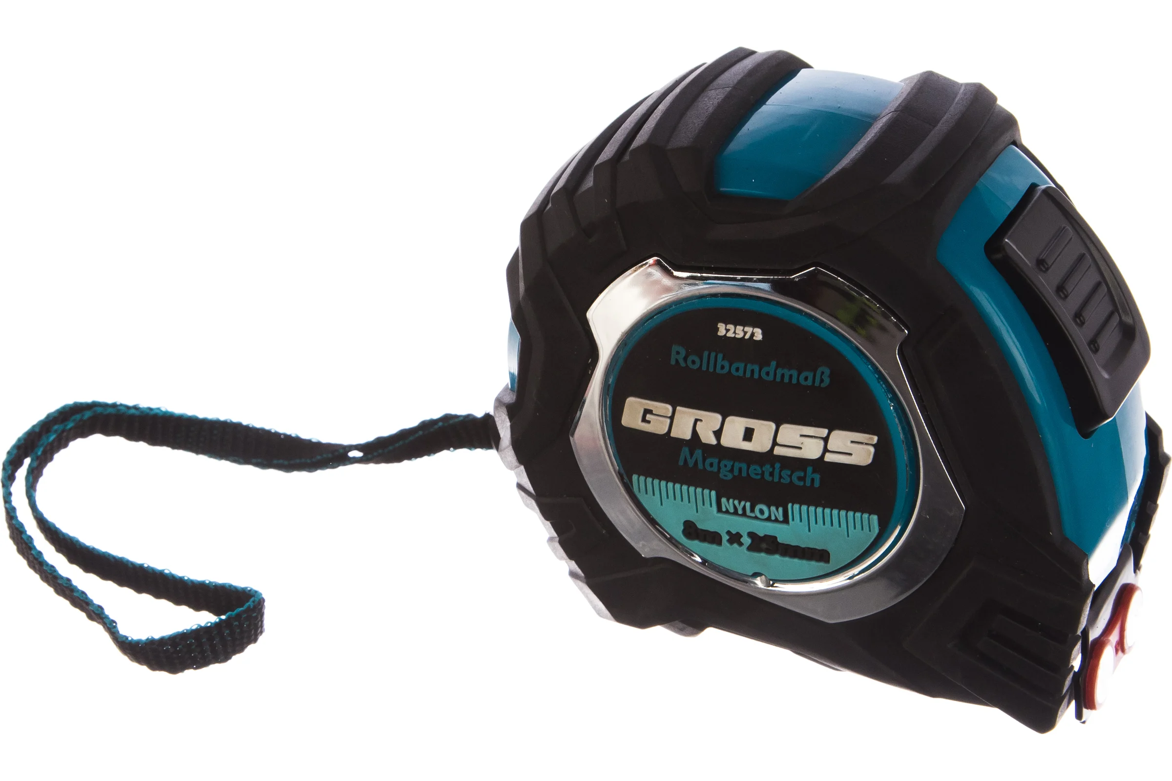 Рулетка Magnetisch, 8 м х 25 мм обрезиненный корпус GROSS 32573