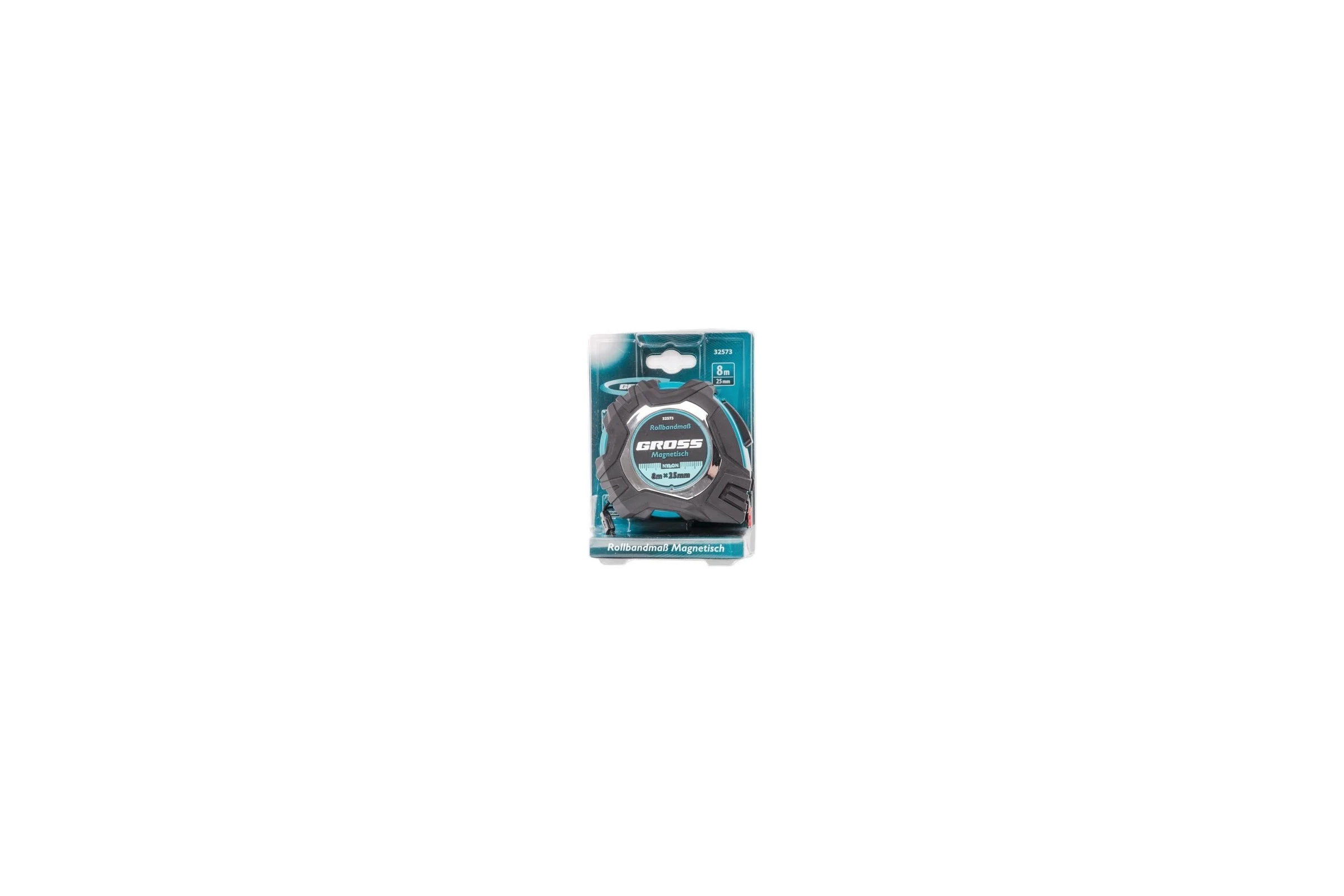 Рулетка Magnetisch, 8 м х 25 мм обрезиненный корпус GROSS 32573