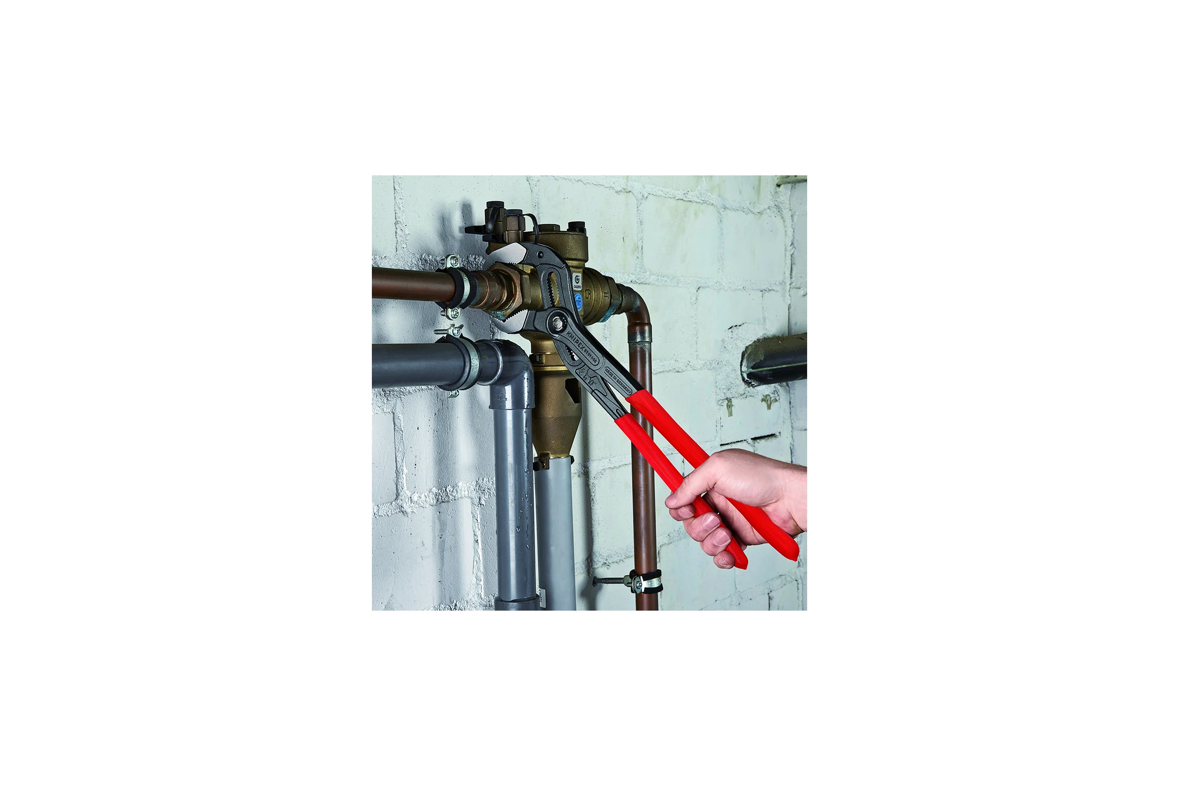 Переставные клещи Knipex sb зев 90 мм, длина 400 мм, фосфатированные, обливные ручки KN-8701400SB