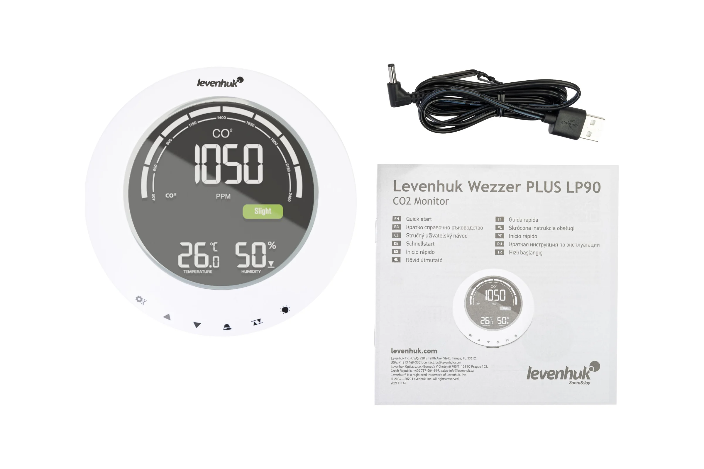 Детектор углекислого газа Levenhuk Wezzer PLUS LP90 78899