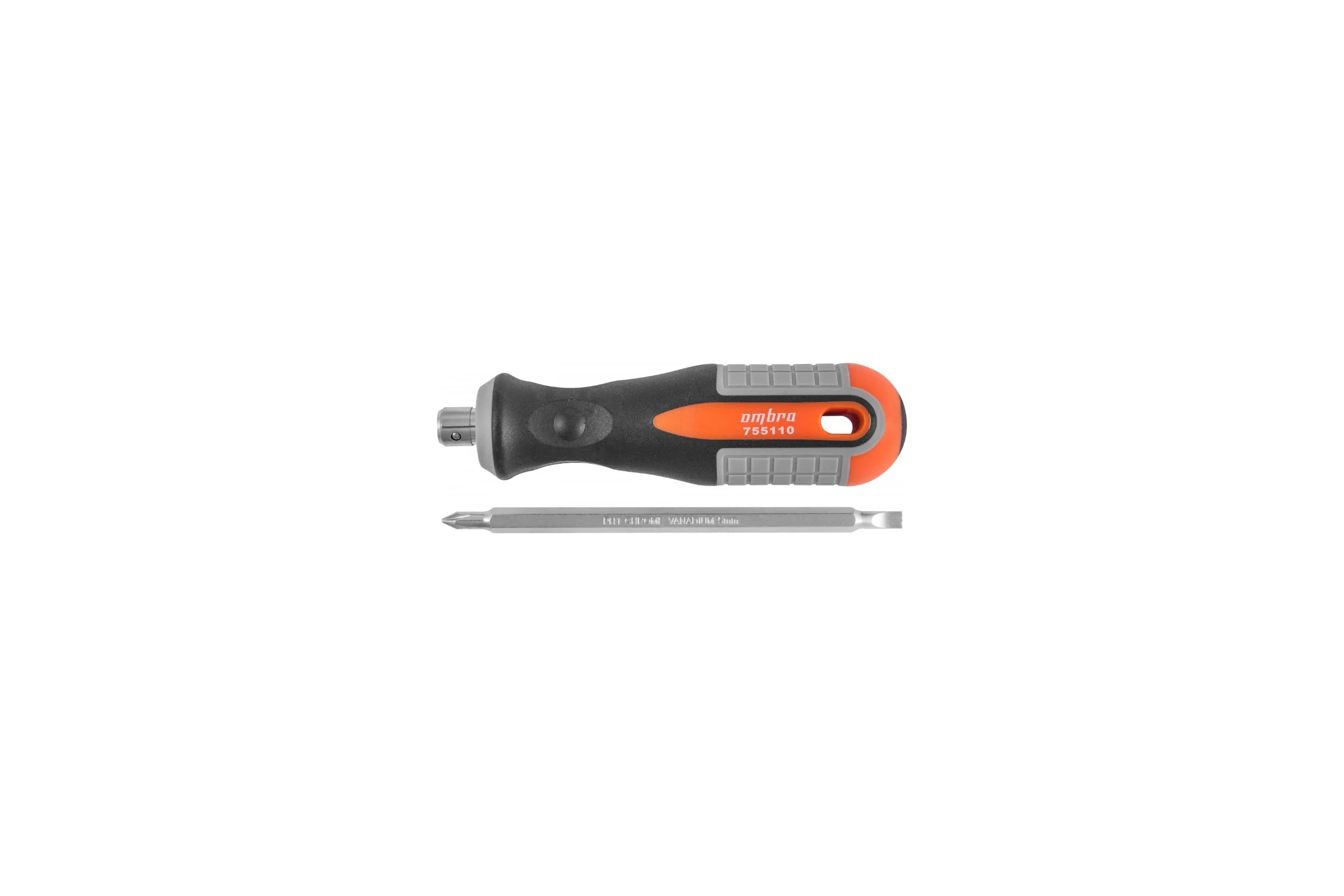 Стержневая двусторонняя отвертка Ombra ROUND GRIP РН1,SL5x100 мм 755110 55774