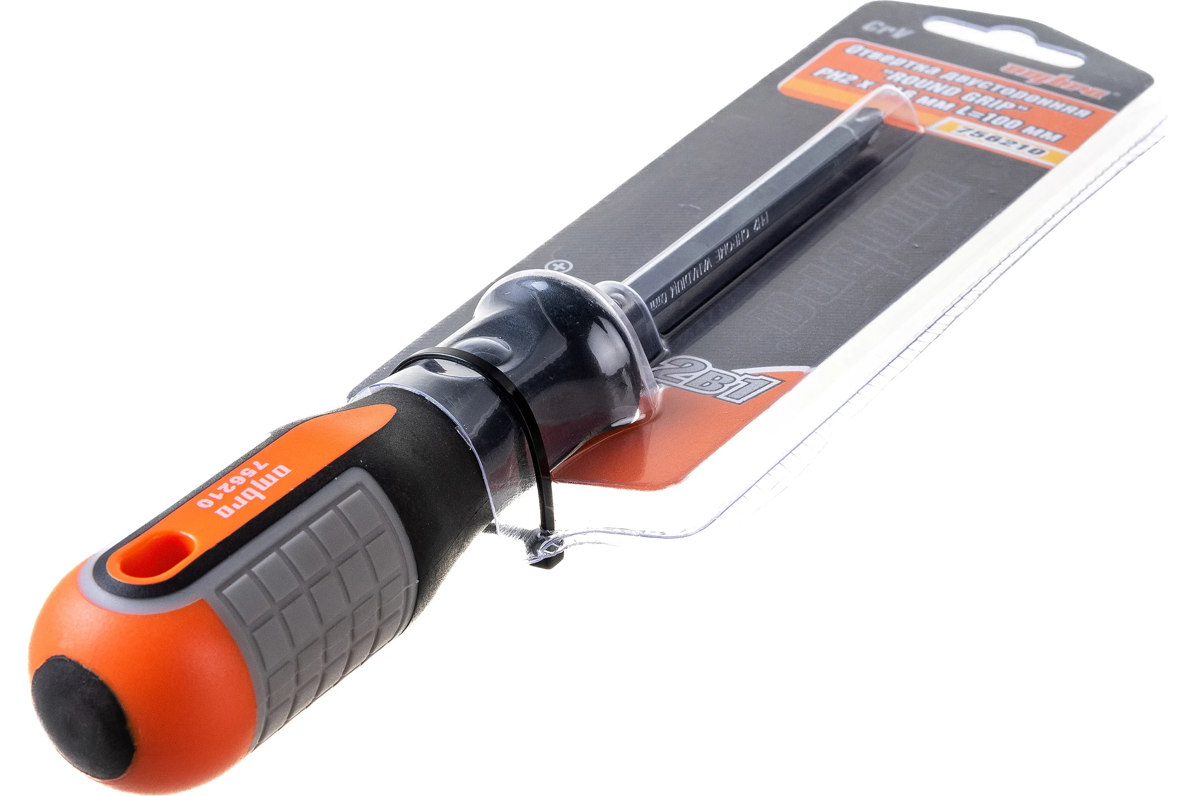 Стержневая двусторонняя отвертка Ombra ROUND GRIP РН2,SL6x100 мм 756210 55775
