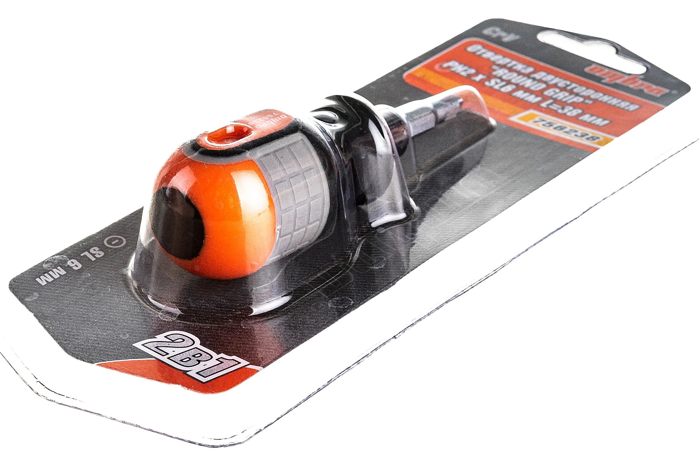Стержневая двусторонняя отвертка Ombra ROUND GRIP РН2,SL6x38 мм 756238 55773