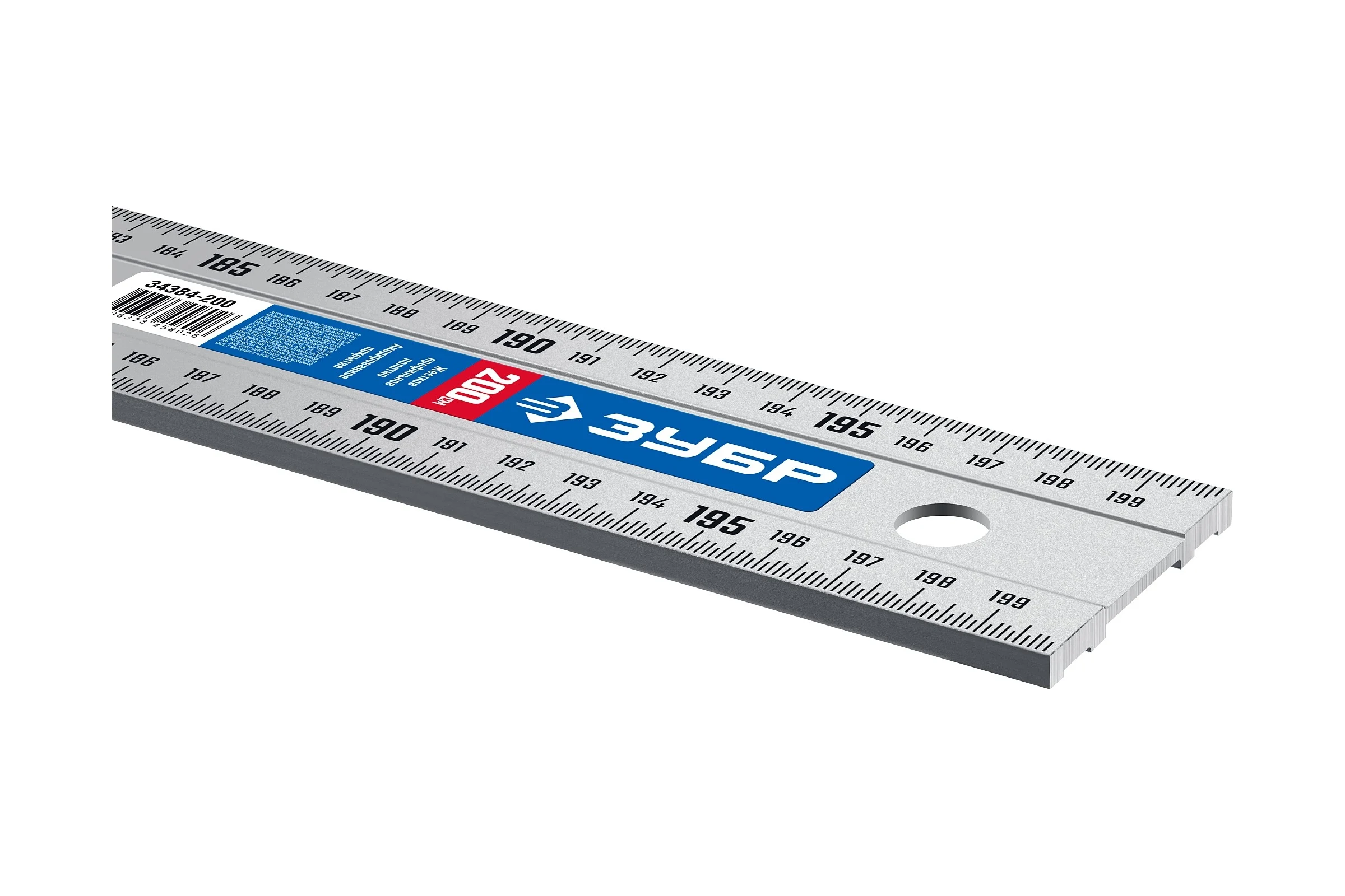 Усиленная алюминиевая линейка ЗУБР Апл 2 м 34384-200
