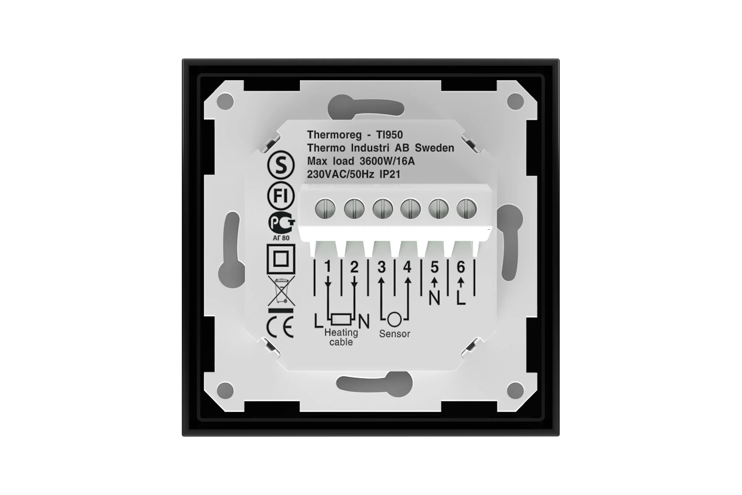 Терморегулятор Thermo reg TI-950 Design Black 7350049070704