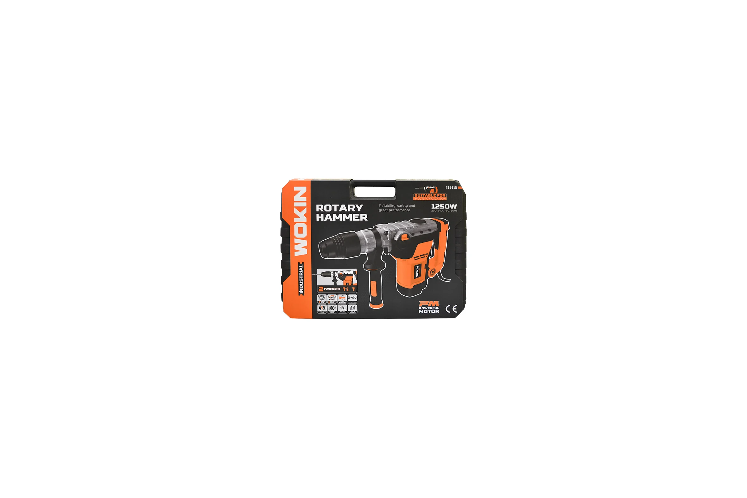 Усиленный перфоратор Wokin 1250 Вт, 2-9 Дж, sds-max, 220-240 В 1353015