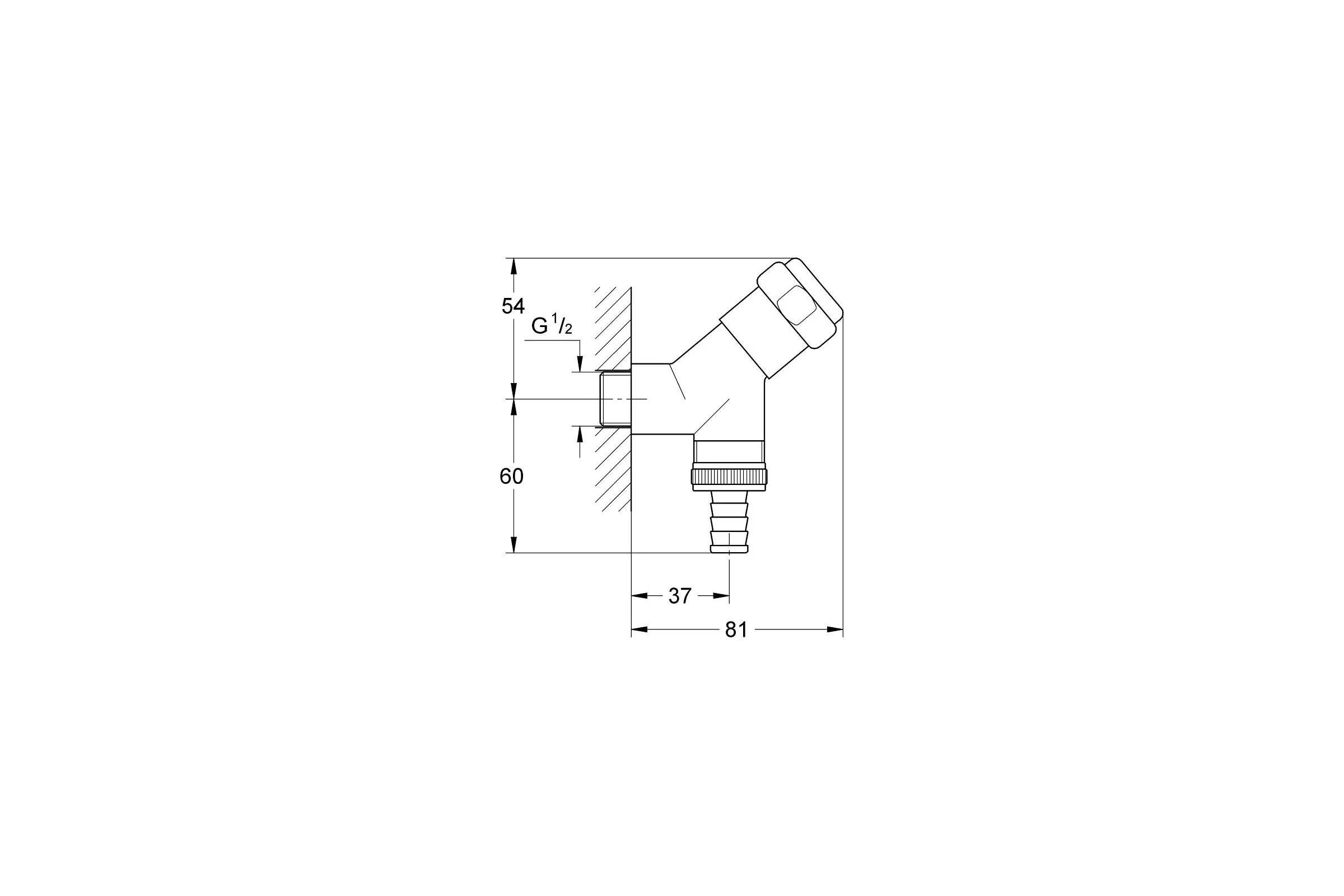 Подсоединительный вентиль Grohe 1/2″ хром 41010000