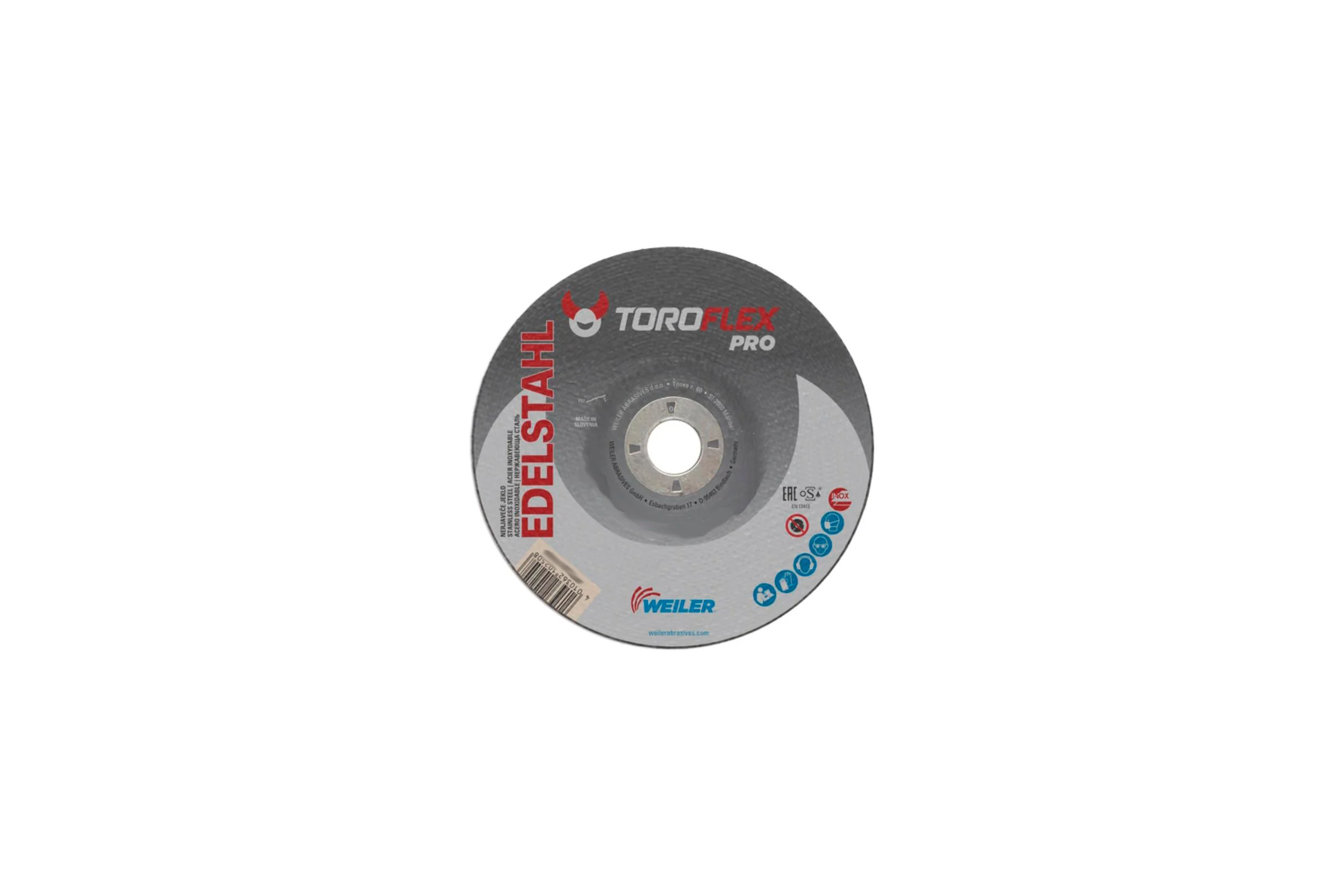 Круг шлифовальный по нержавеющей стали F27 180x6.5x22.23 мм, 20A24R-BF PRO TOROFLEX 4010362058256