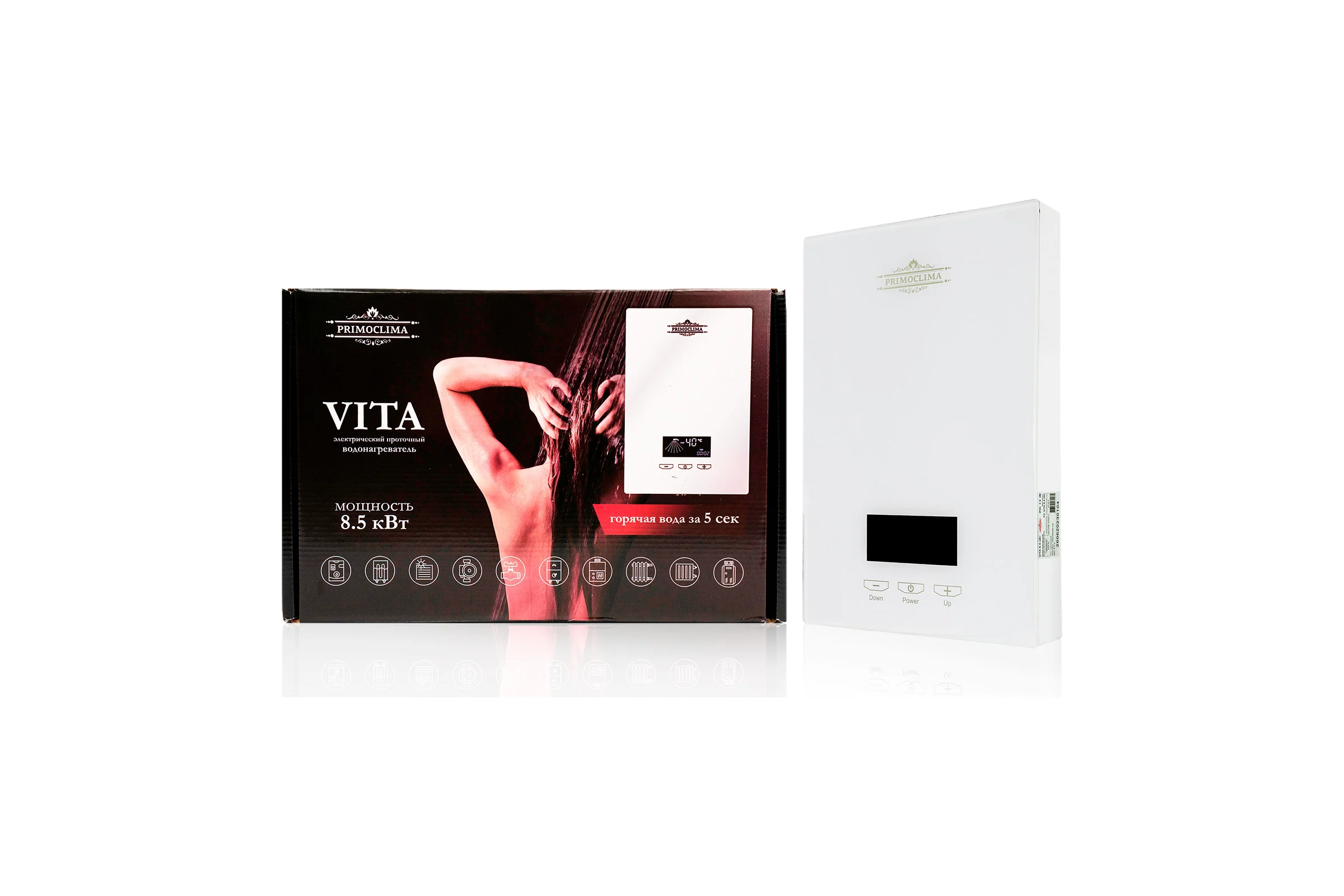 Электрический проточный нагреватель Primoclima vita 8.5 квт, белый PC VITA 8.5 (W)