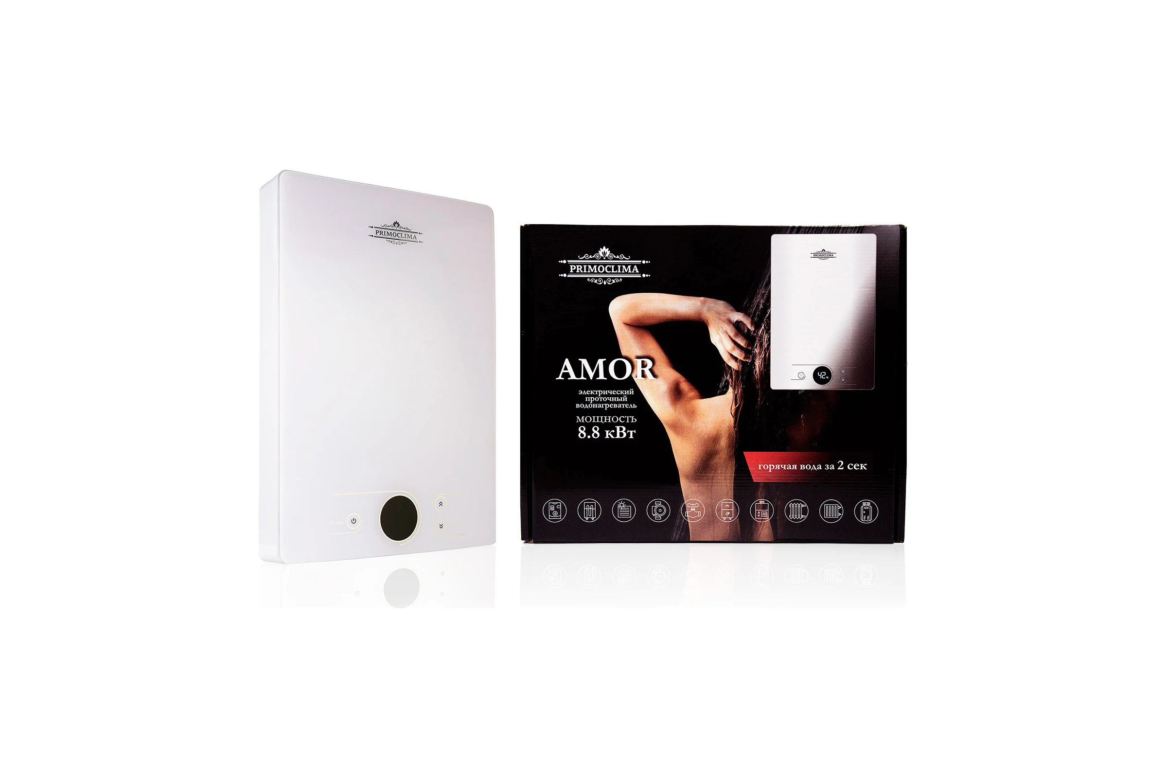 Электрический проточный нагреватель Primoclima amor 8.8 квт, белый PC AMOR 8.8 (W)