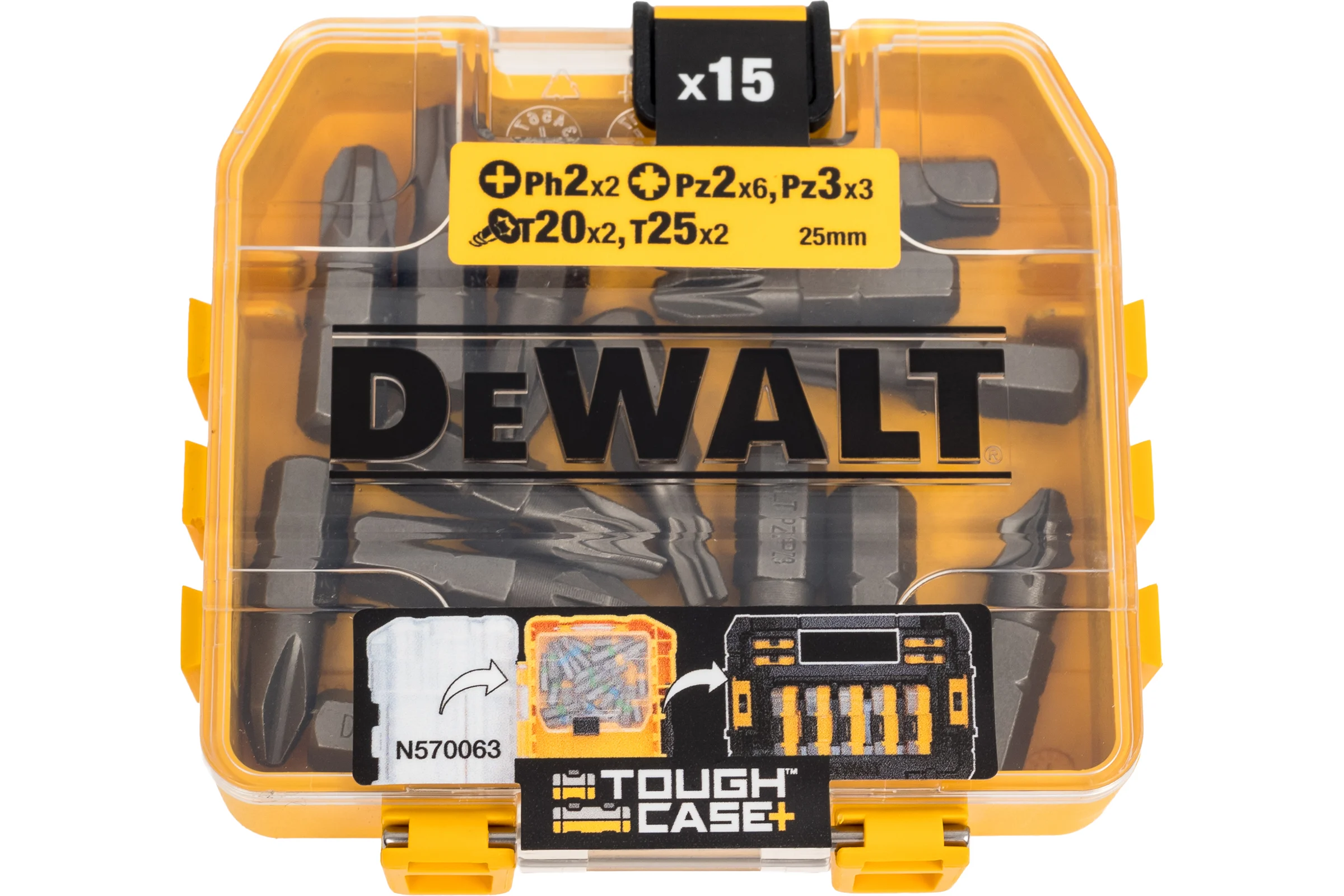 Набор бит 16 шт. пластиковый бокс DEWALT DT71511