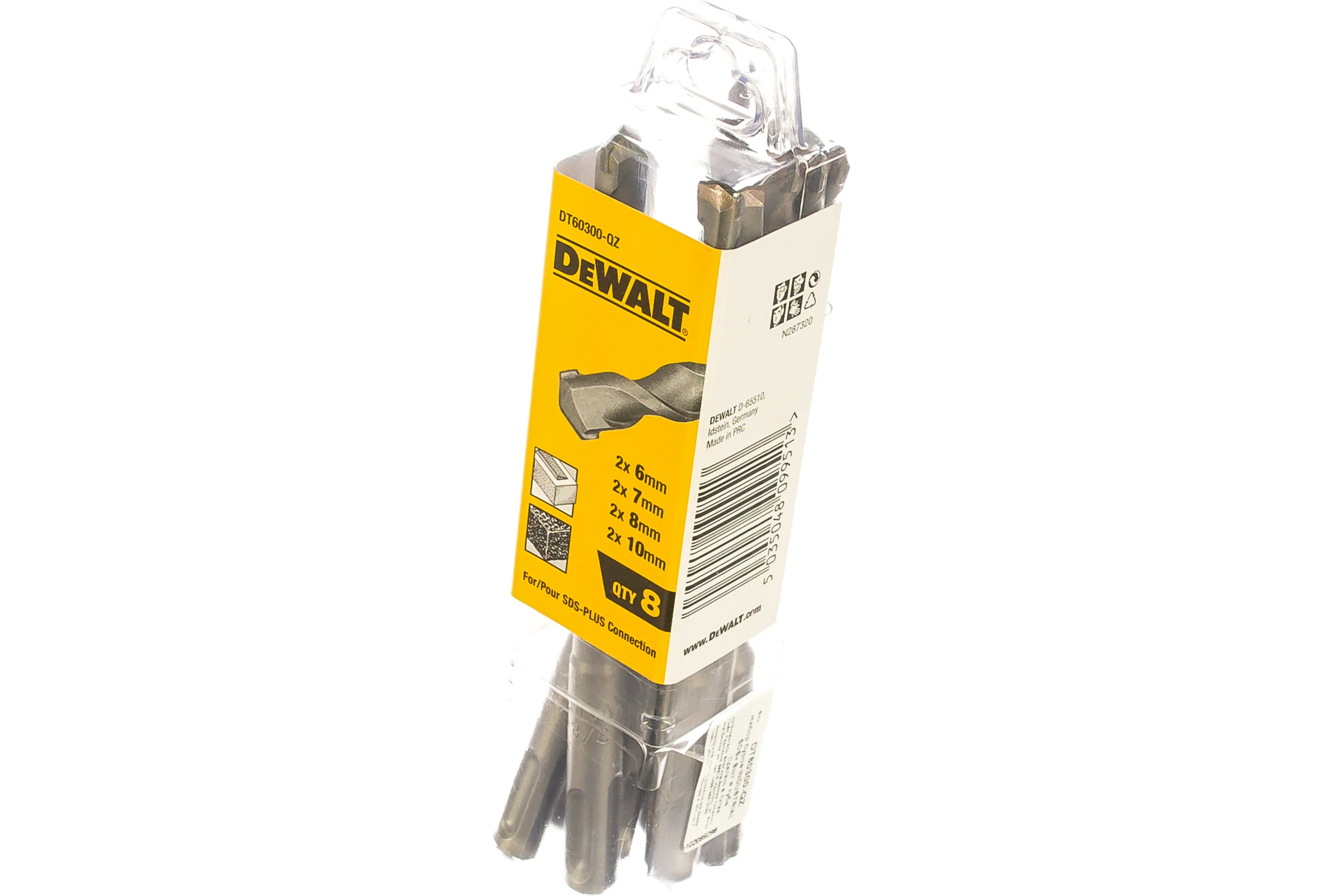 Набор буров INDUSTRIAL SDS+ 8 шт. в тубе DEWALT DT60300