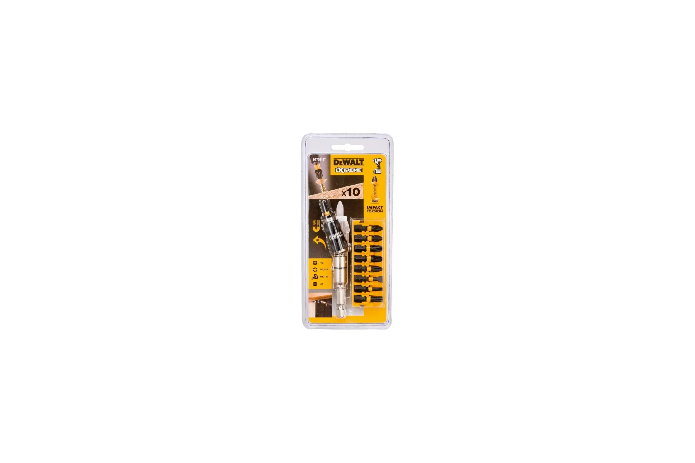 Набор насадок с шарнирным держателем 10 шт. DEWALT DT70518T