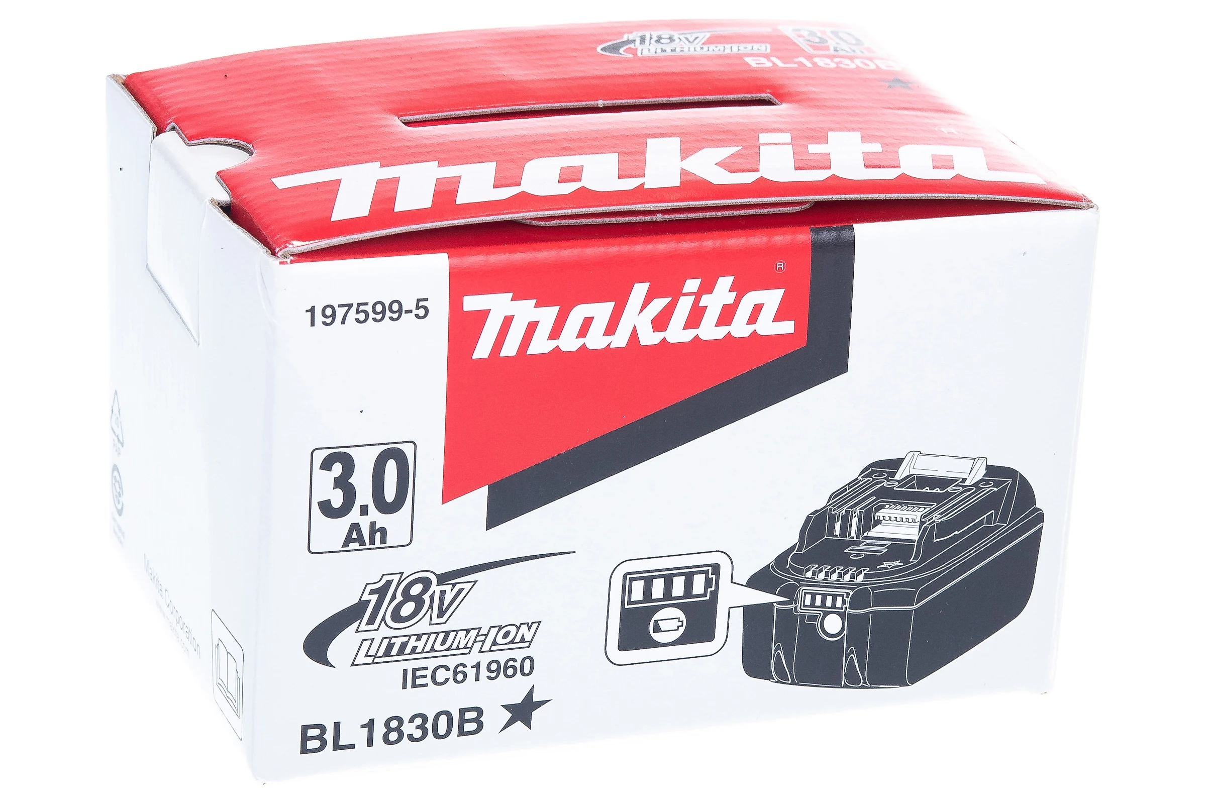 Аккумулятор 18 В, 3.0 Ач, Li-Ion Makita BL1830B 197599-5