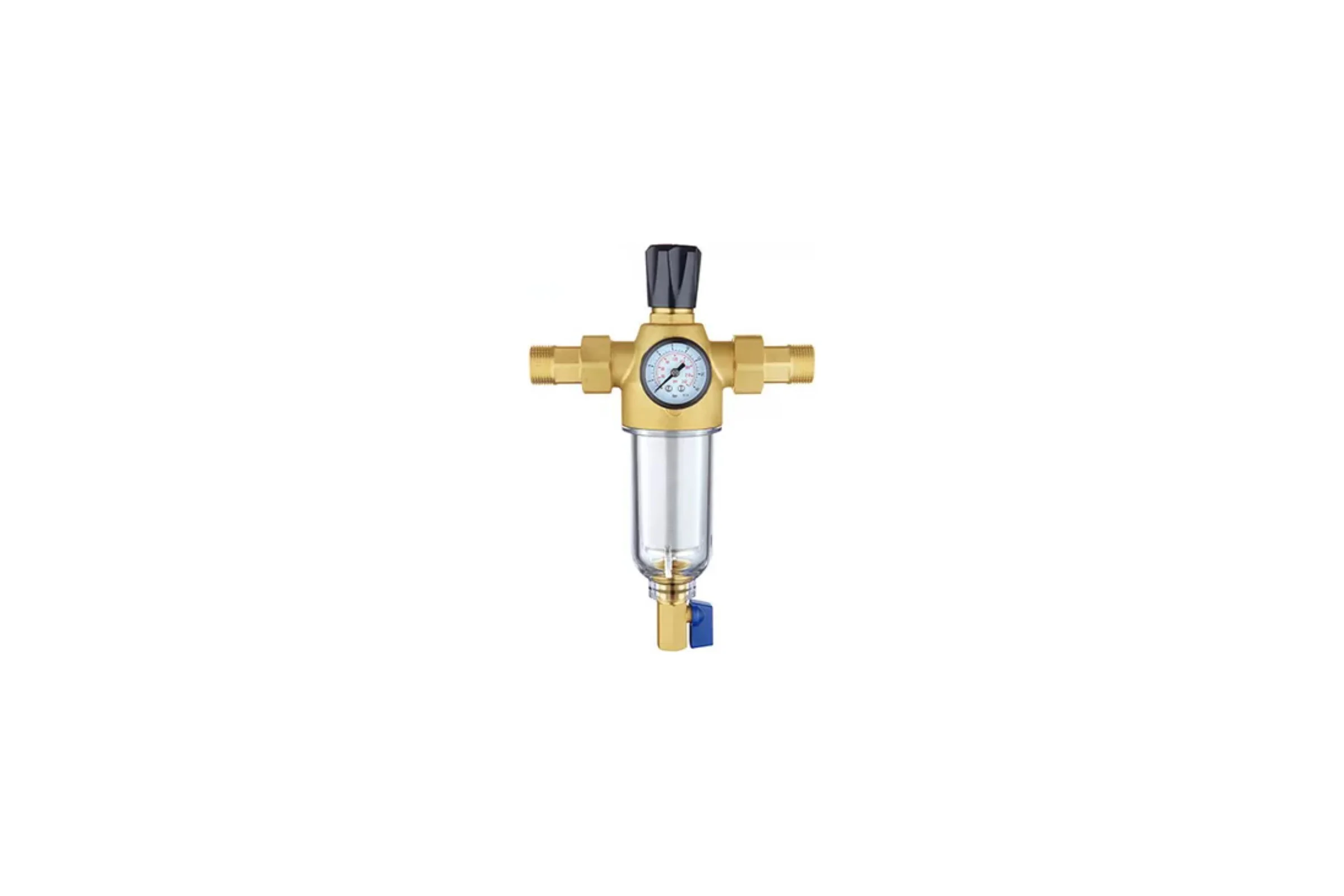 Фильтр DOUBLE-LIN самопромывной, 100мкм, со сгоном, пластиковая колба, 1/2", до +75c LL5037 1/2"*1/2"