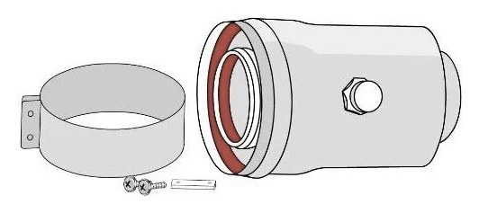 Адаптер ARISTON d60/100 с отводом конденсата, цвет серый, для котлов ALTEAS X 3319056