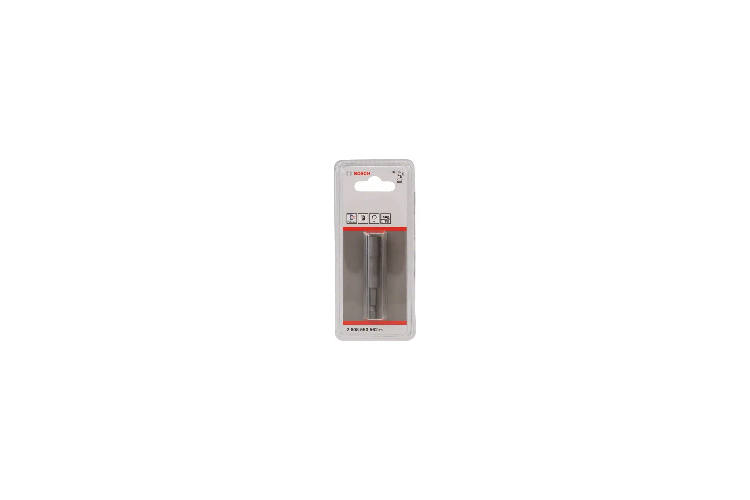 Торцевая головка 12 мм, 1/4"х65 мм, 6-гранная, магнитная Bosch 2608550562