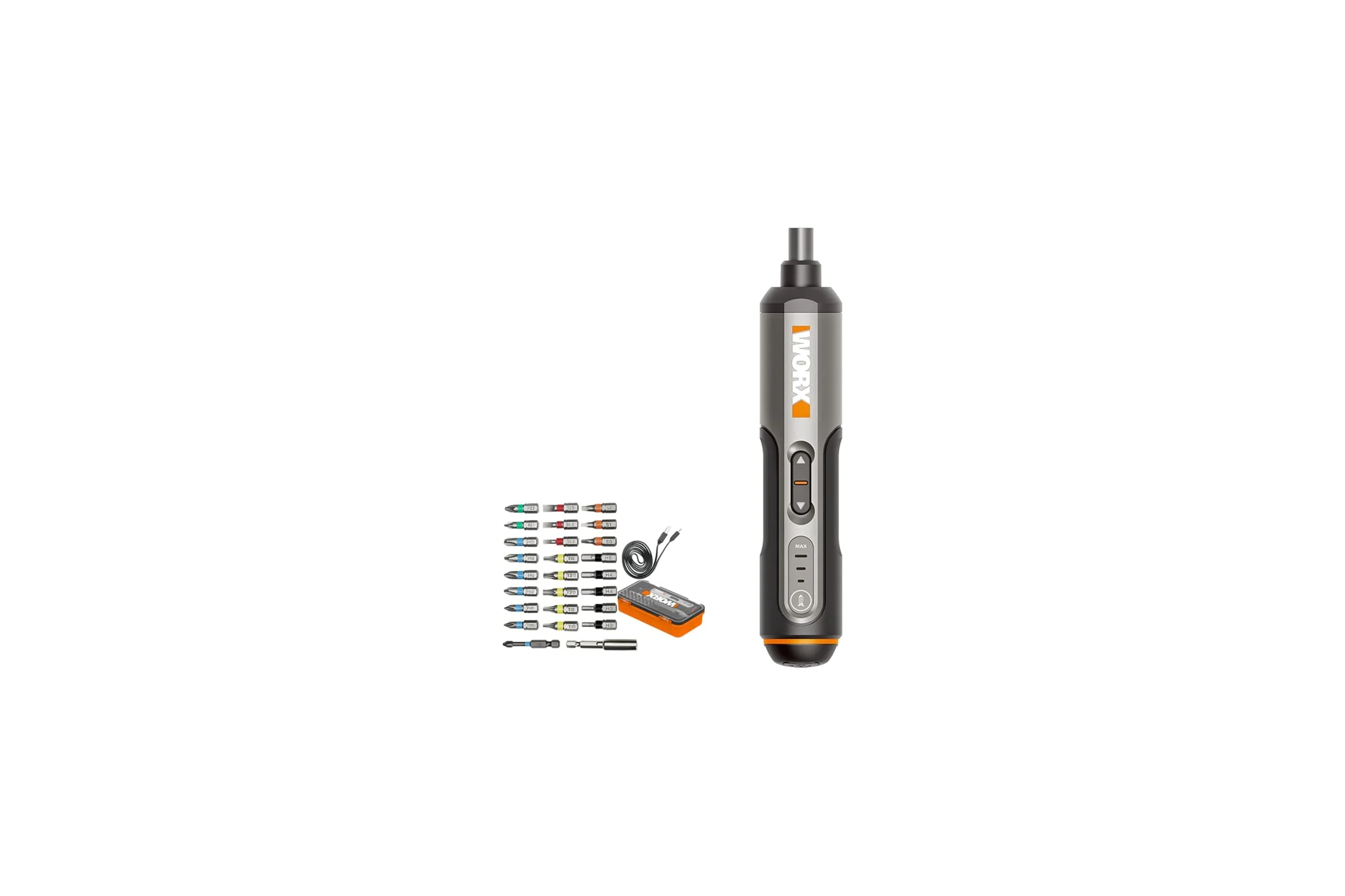 Аккумуляторная отвертка WORX 4В, 2,5Нм, 1,5Ач, набор оснастки WX240