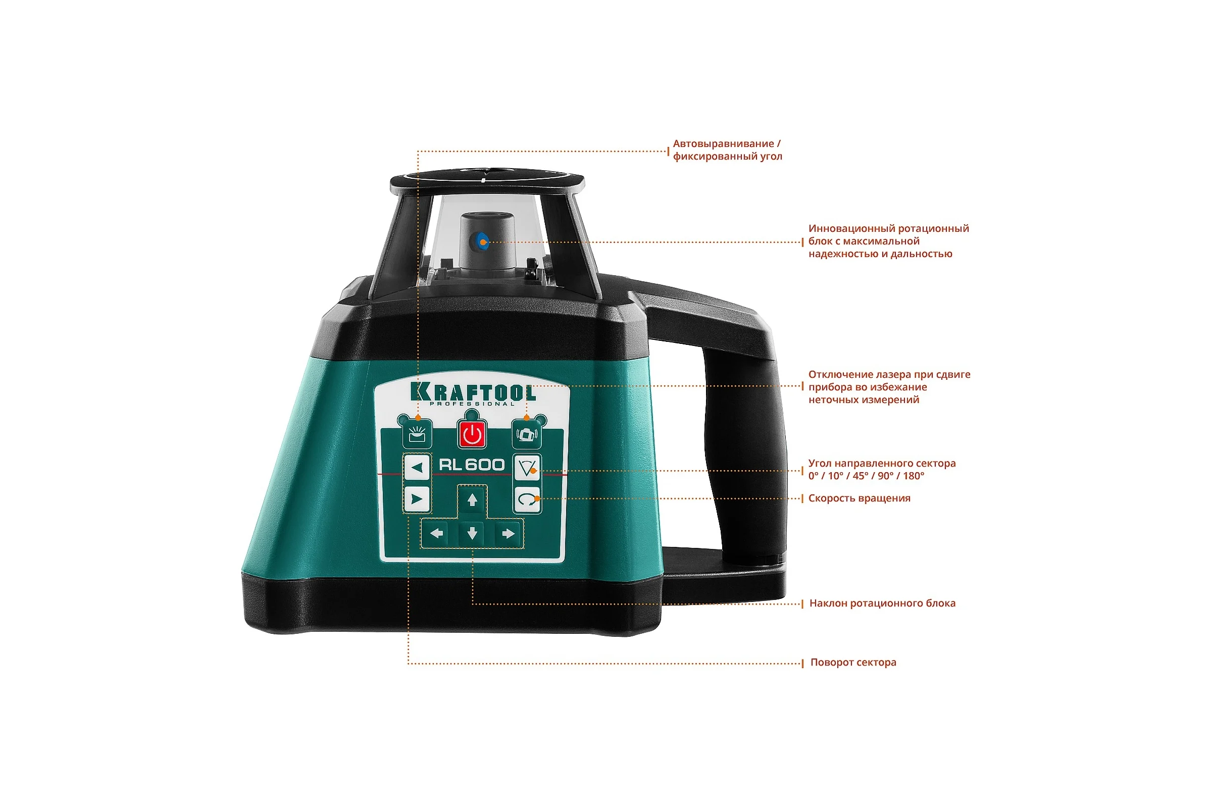 Ротационный лазерный нивелир KRAFTOOL RL600 600 м, IP65 34600