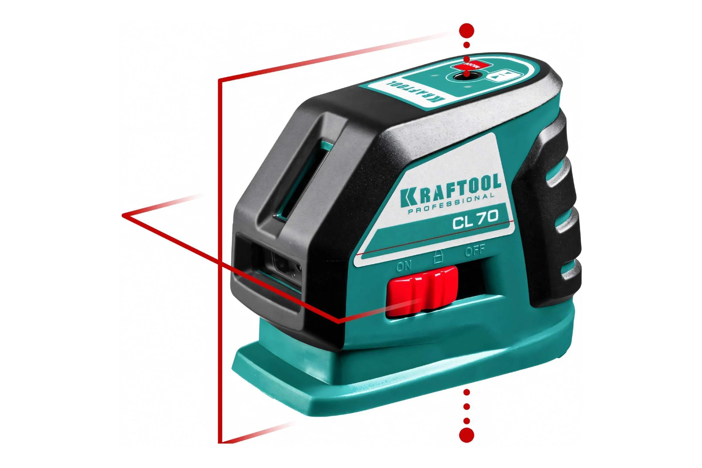 Лазерный линейный нивелир KRAFTOOL CL-70 20м / 70м /детектор/, сверхъяркий IP54 34660