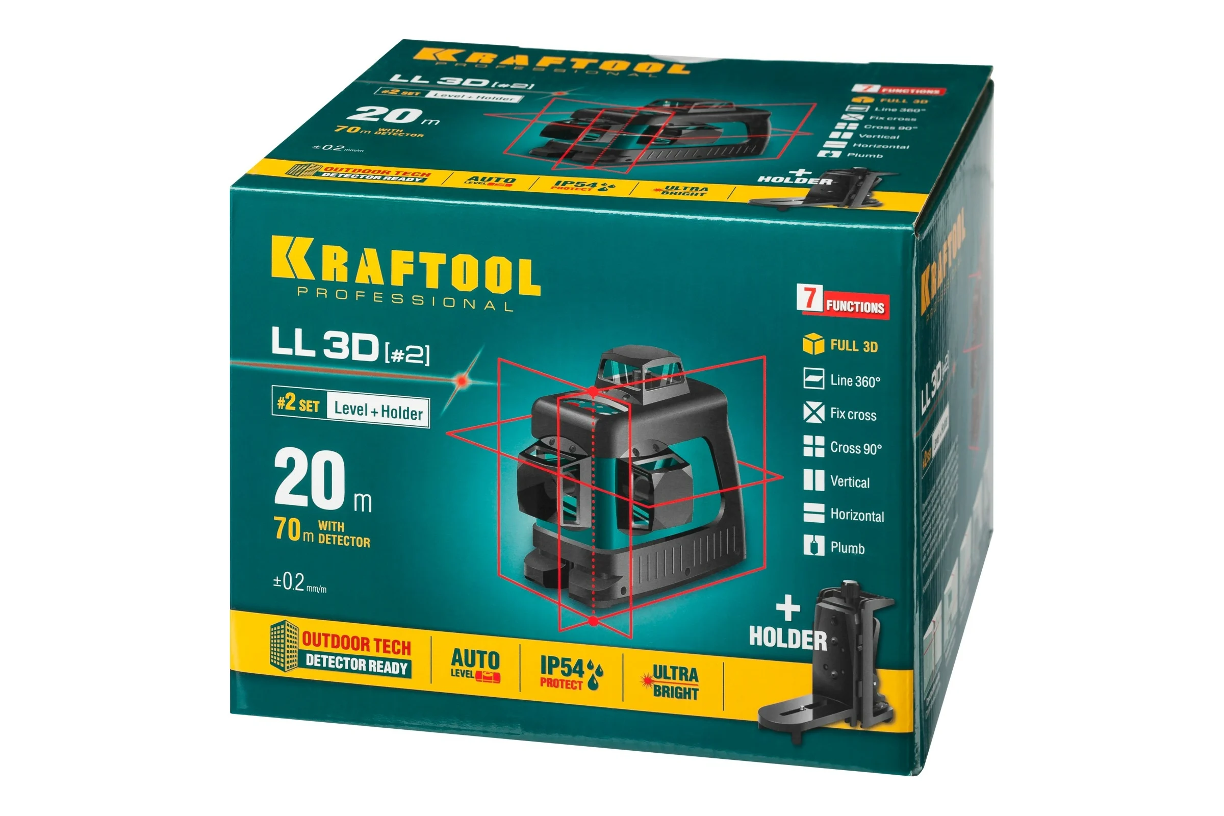 Лазерный нивелир KRAFTOOL LL-3D-2 360 градусов 34640-2