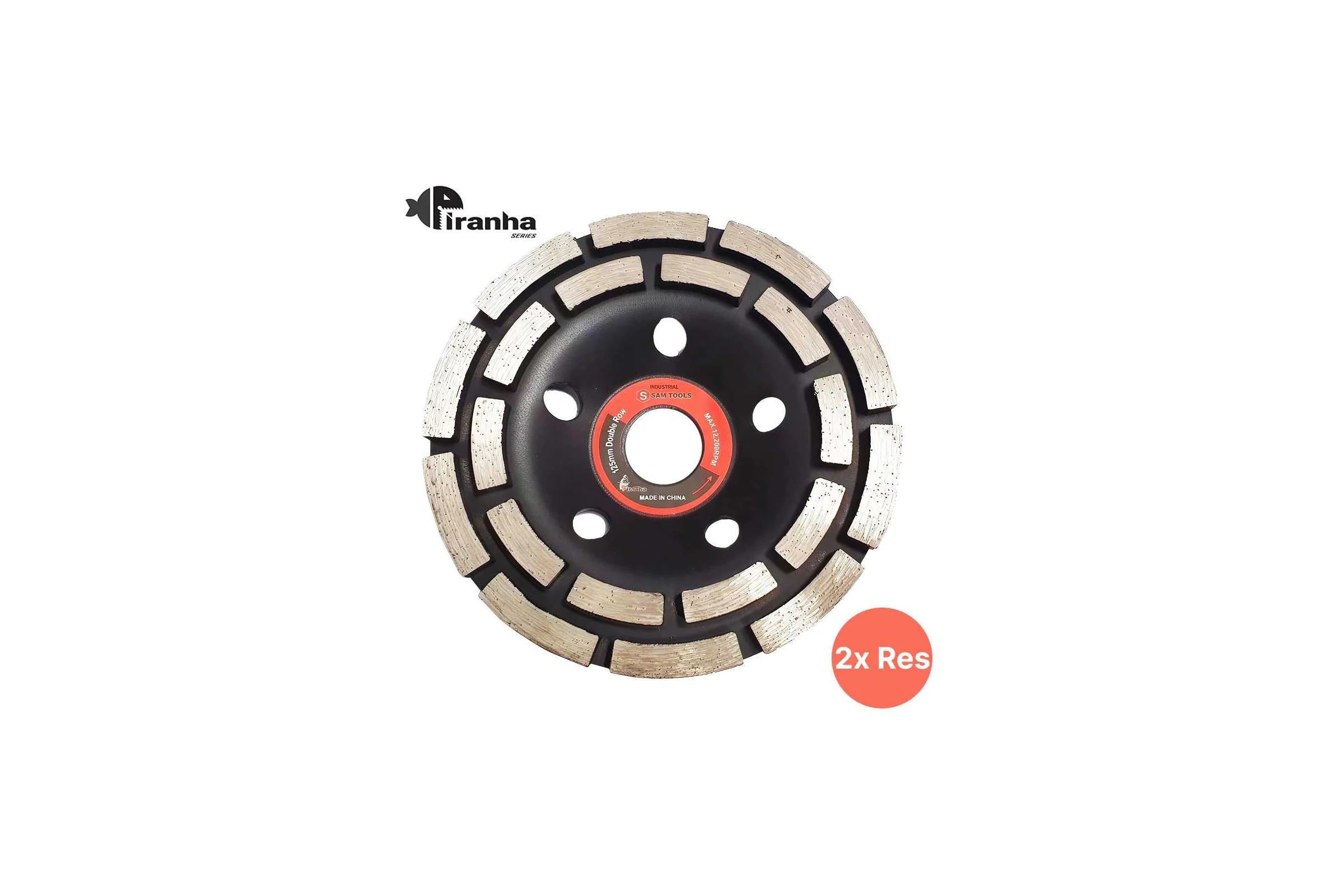 Алмазная чашка SAMGRUPP 2-х рядный сегмент 125 мм PIRANHA SAMC-086120125