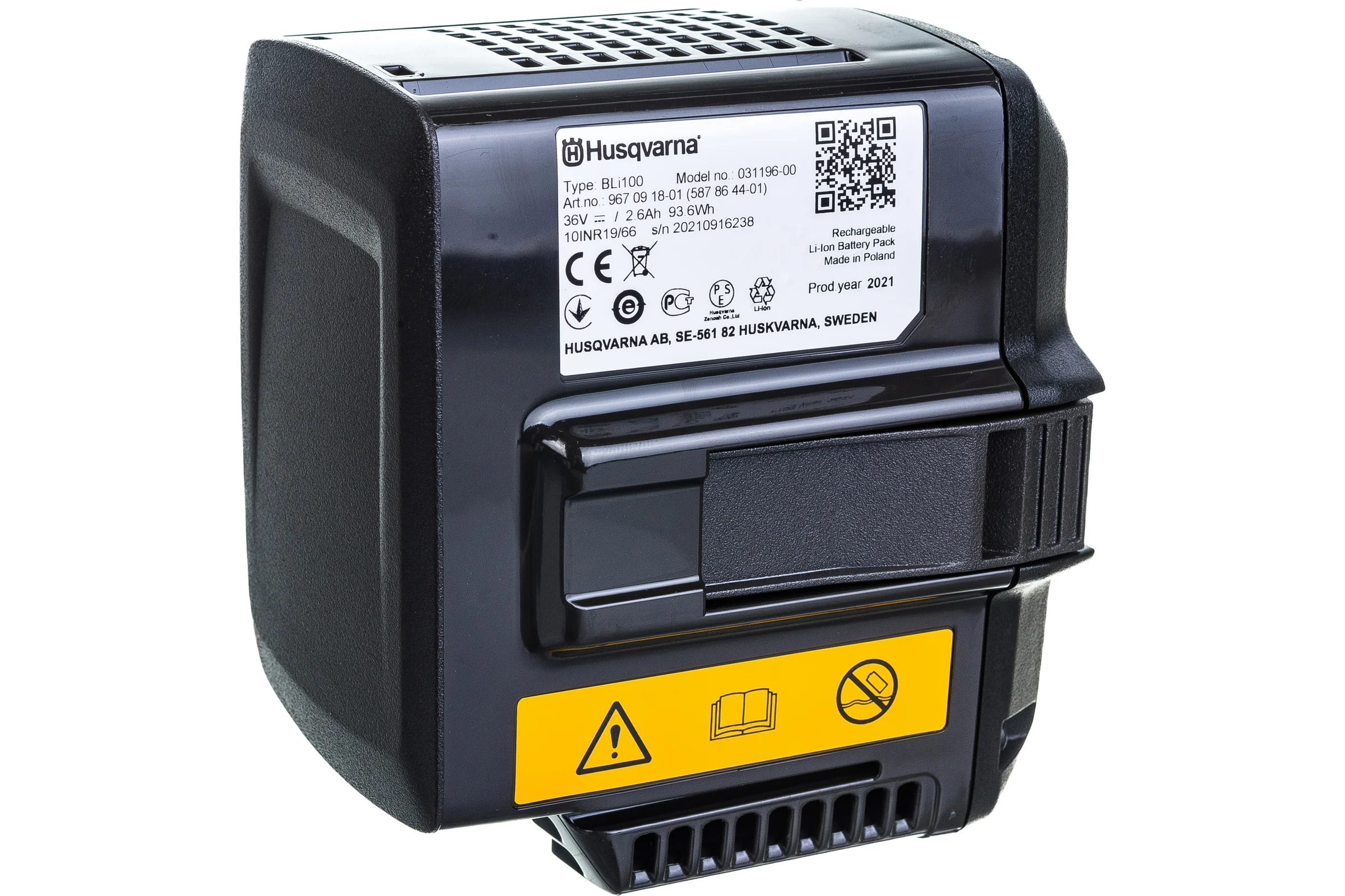 Аккумулятор компактный 36 В, 2.6 А.ч, Li-Ion Husqvarna BLi100 9670918-01