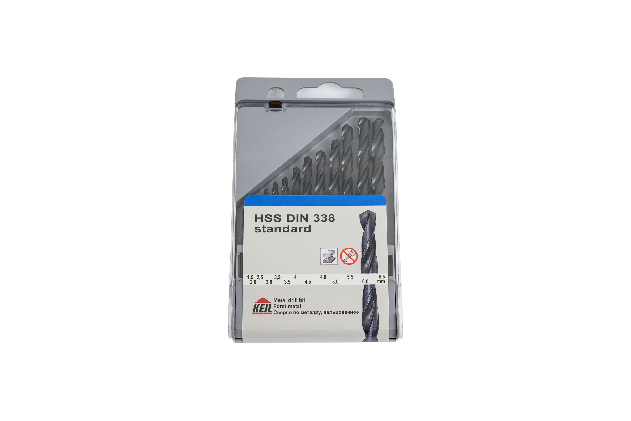 Набор сверл по металлу HSS DIN 338 1,5-6,5 мм, 13 шт. KEIL 300213165