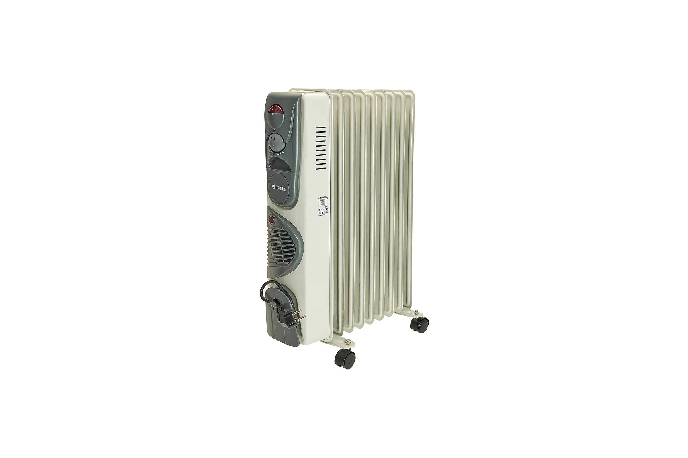 Масляный обогреватель DELTA D07F-9, 2000Вт, с вентилятором, 9 секций Р1-00014244