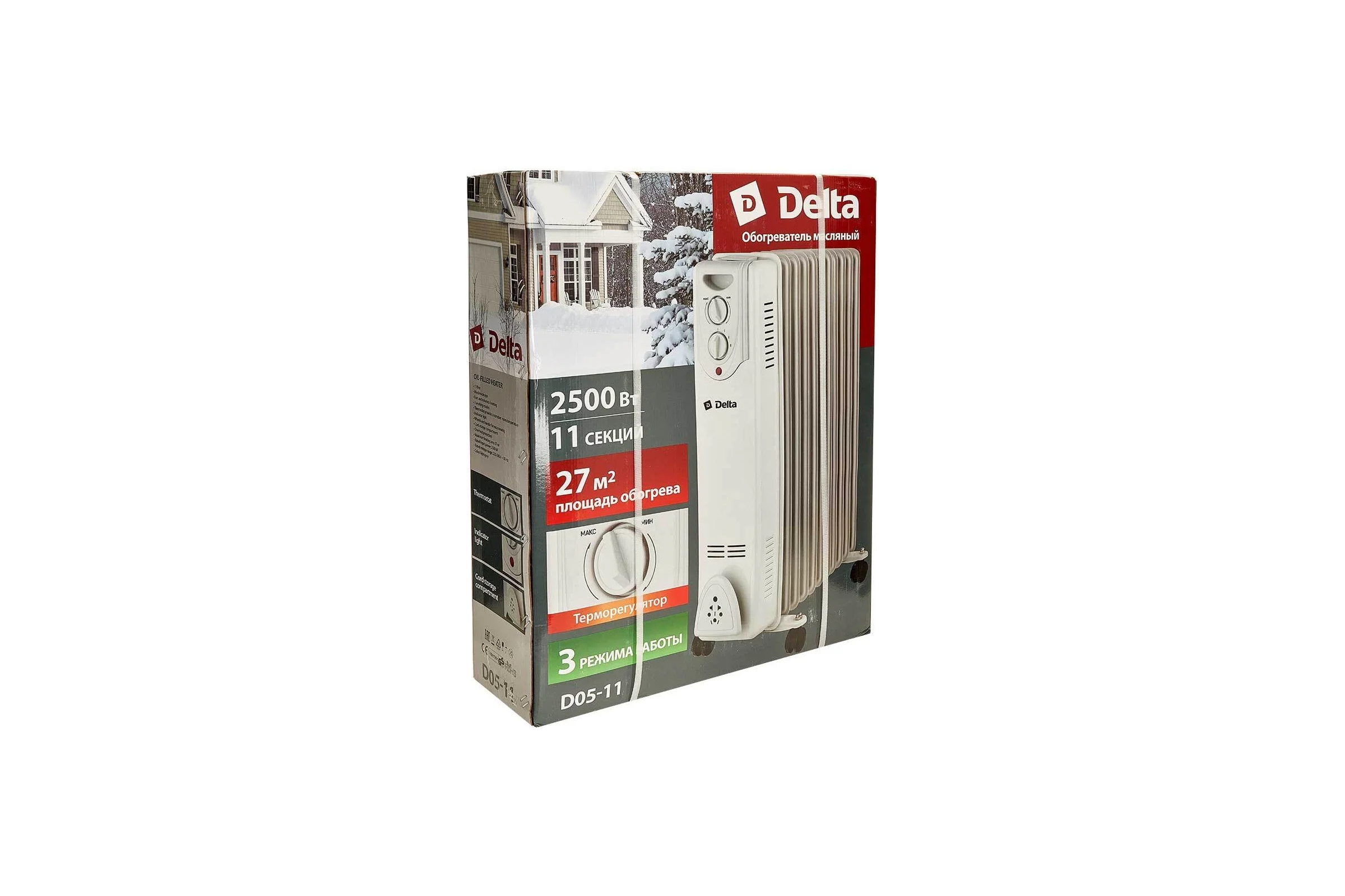 Масляный обогреватель DELTA D05-11, 2500Вт, 11 секций Р1-00014223