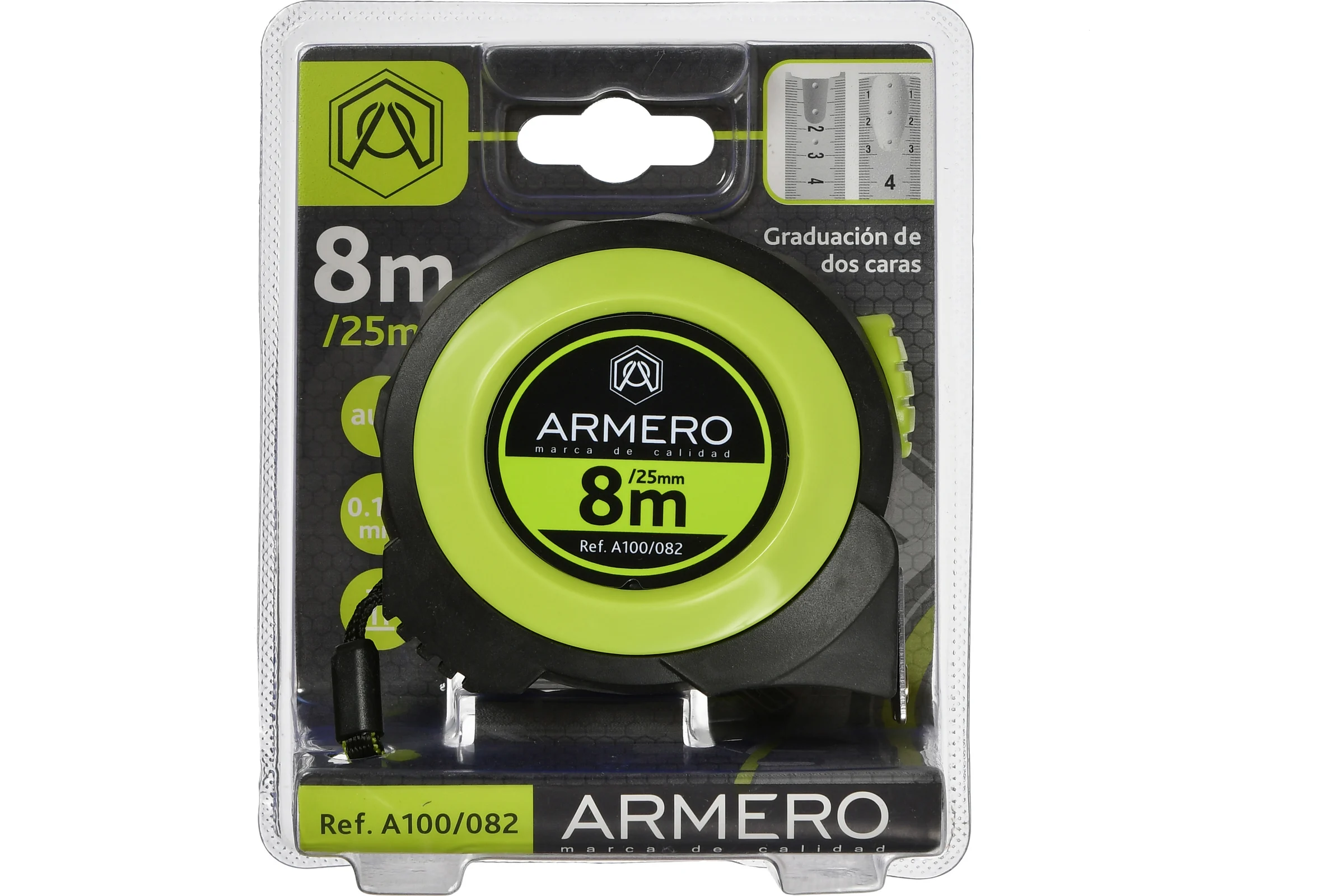 Рулетка с автоблокировкой Armero 8 м/25 мм A100/082