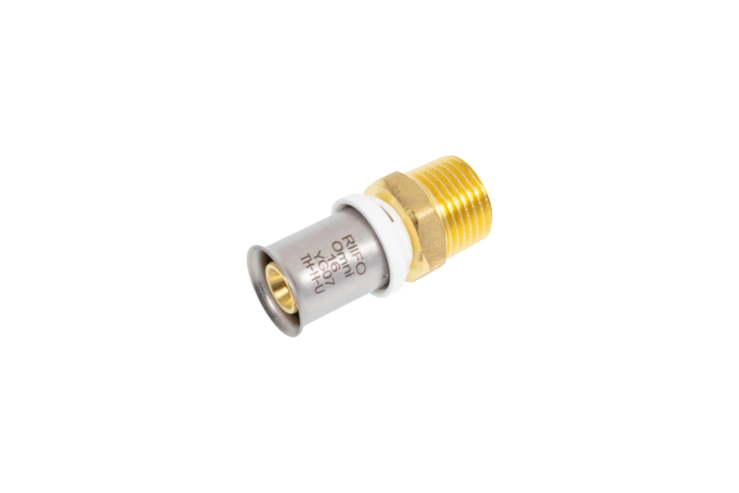 Штуцер RIIFO Omni с наружной резьбой, пресс, латунь, 16-1/2"НР (уп 5 шт) 1100046433