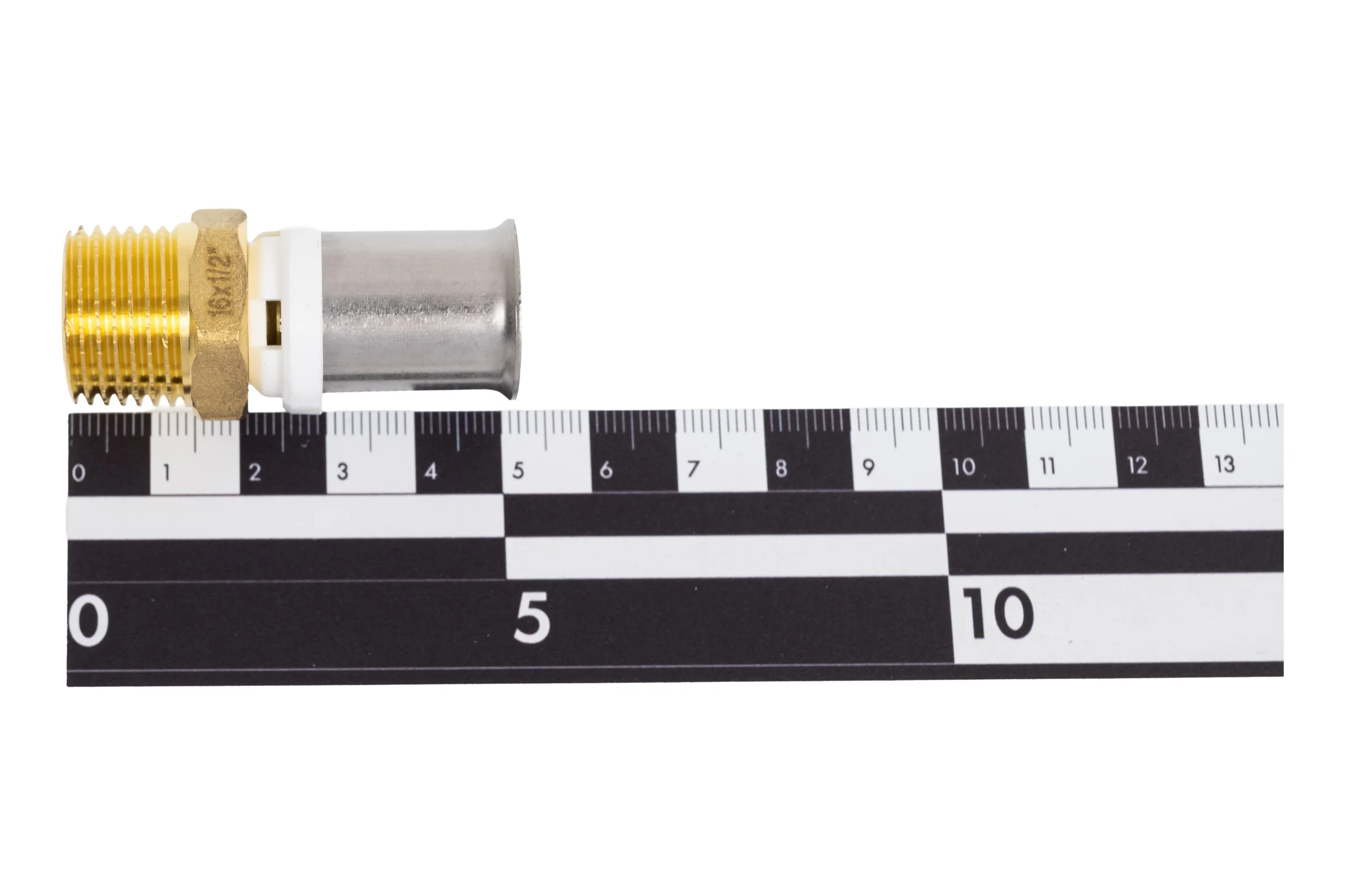 Штуцер RIIFO Omni с наружной резьбой, пресс, латунь, 16-1/2"НР (уп 5 шт) 1100046433
