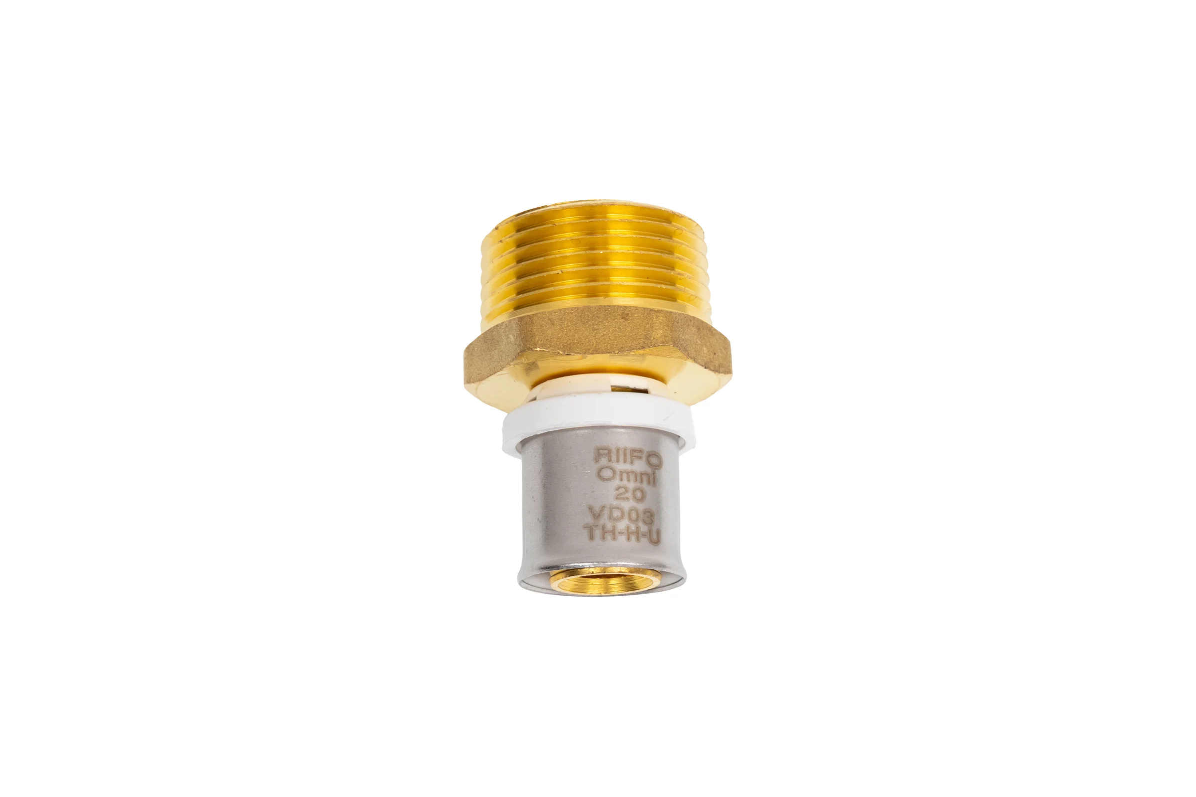 Штуцер RIIFO Omni с наружной резьбой, пресс, латунь, 20-1"НР 1100046437