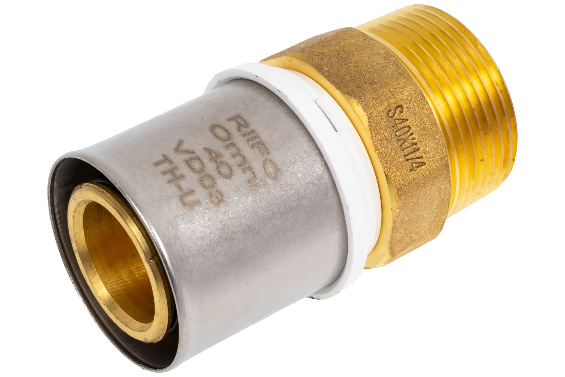 Штуцер RIIFO Omni с наружной резьбой, пресс, латунь, 40-1 1/4"НР 1100045812