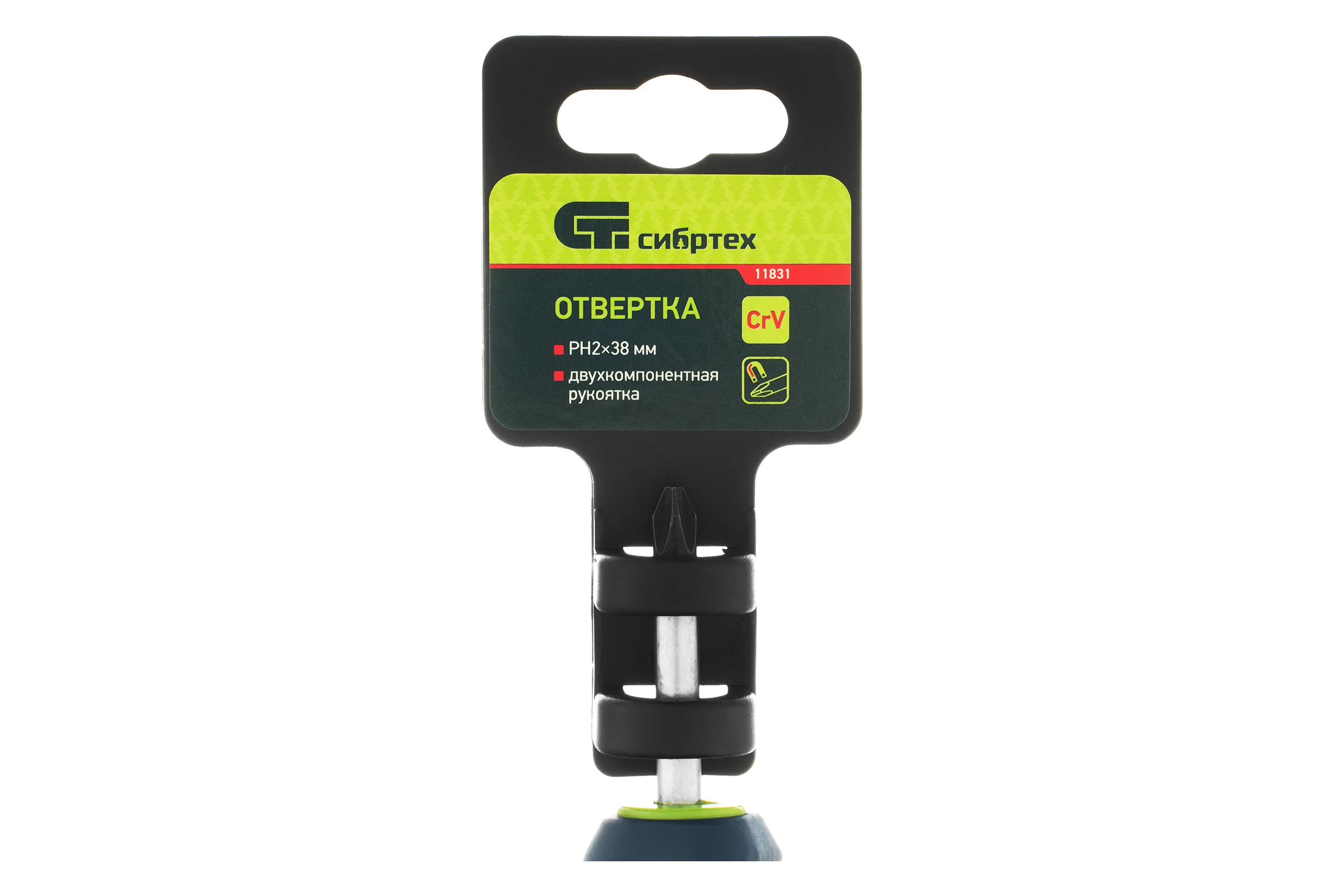 Отвертка, PH2 х 38 мм, CrV, 2-х компонентная рукоятка СИБРТЕХ 11831