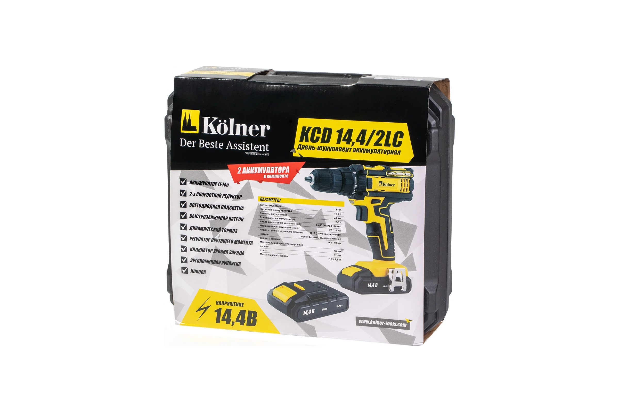 Аккумуляторная дрель-шуруповерт Kolner KCD 14,4/2LС 8020100392