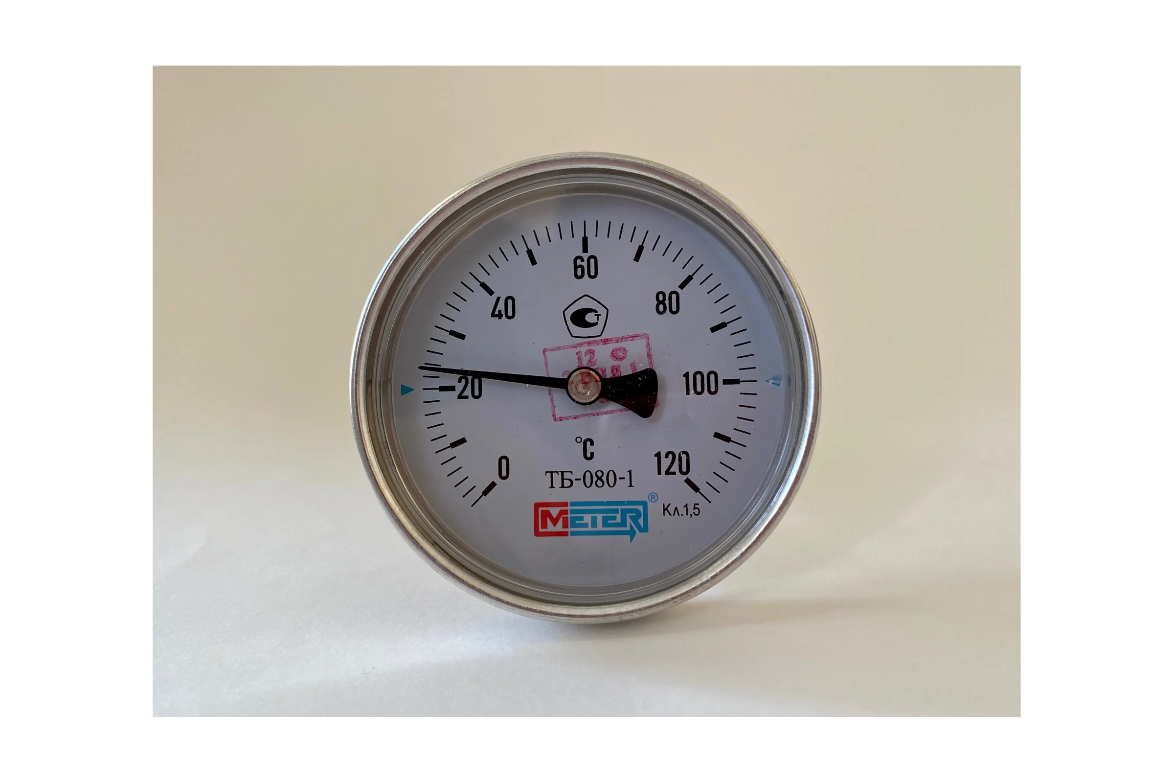 Термометр МЕТЕР ТБ-080-1 T=0..120 С, L=60мм кл.1,5 (с латун.гильзой G1/2) 2924