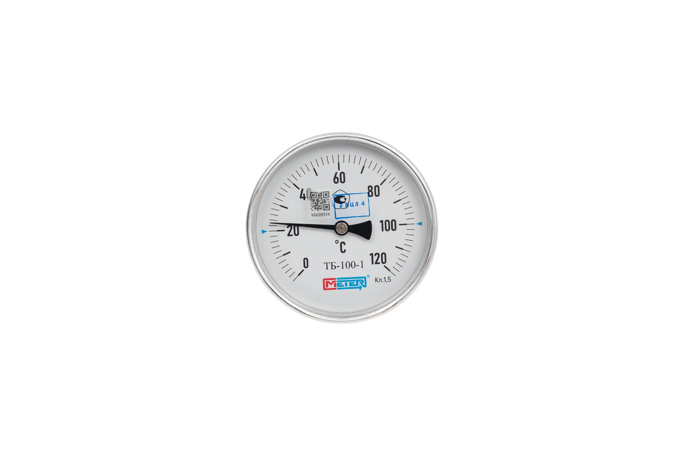 Термометр МЕТЕР ТБ-100-1 T = 0..120 С, L=60 мм кл.1,5 (с латун.гильзой G1/2) 2941