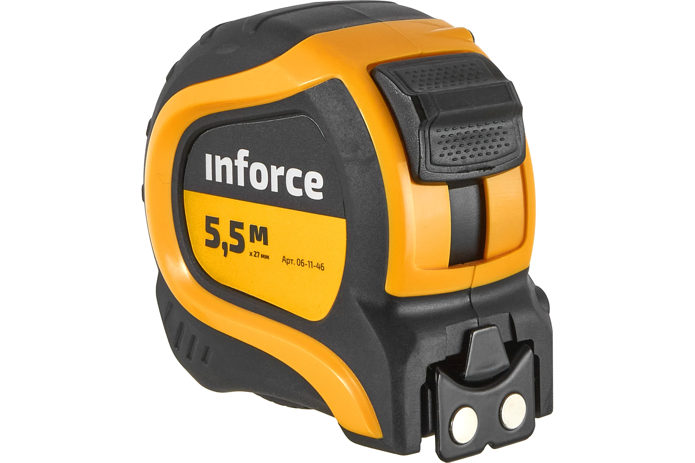 Измерительная рулетка с нейлоновой лентой и магнитным зацепом 5.5x27мм Inforce 06-11-46